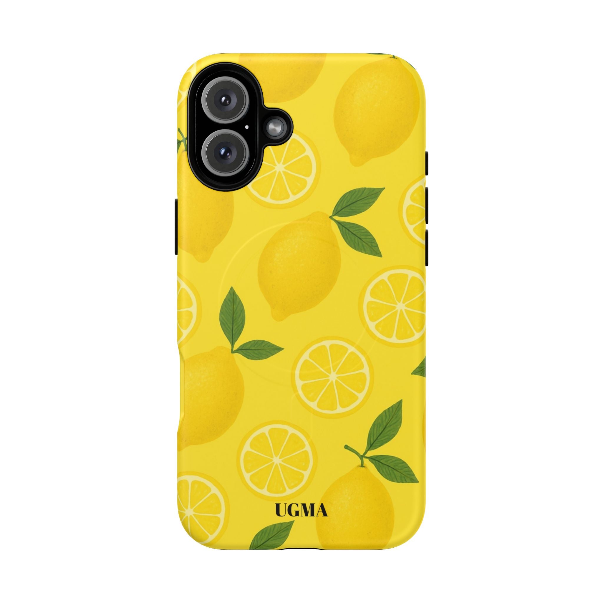Lemon Pattern Tough Magnetic Phone Case — Bright Citrus Protective Cover