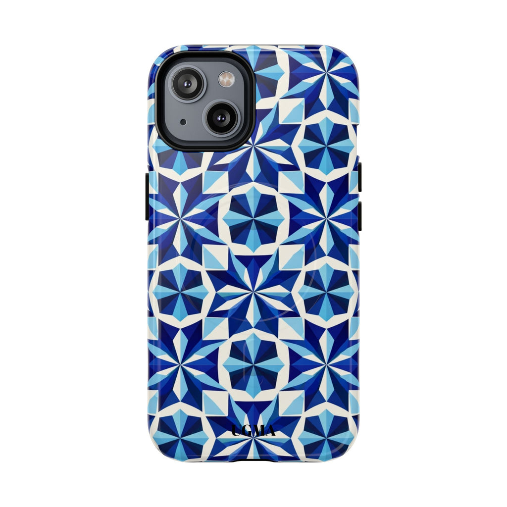 Blue Geometric Mosaic Tough Magnetic Phone Case