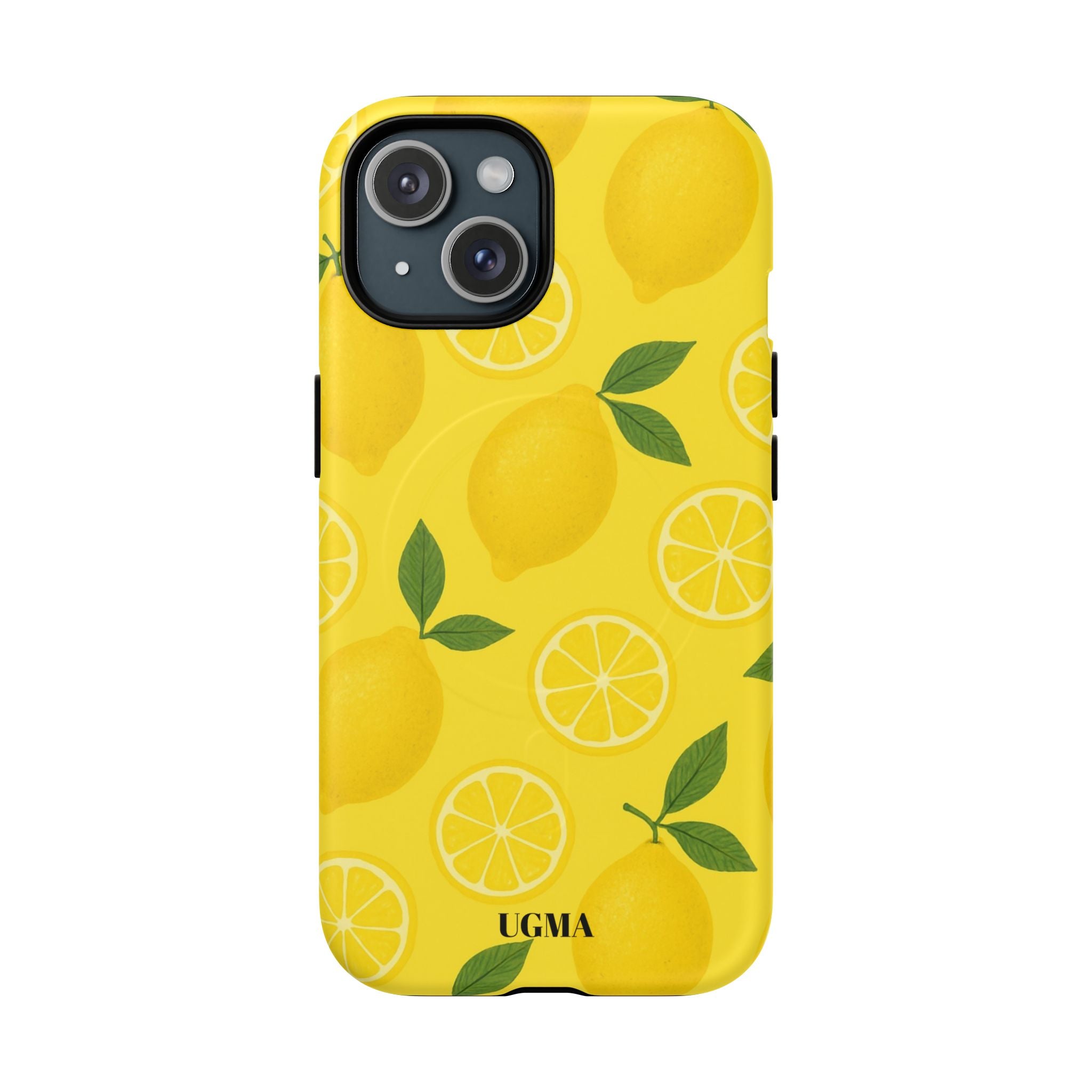 Lemon Pattern Tough Magnetic Phone Case — Bright Citrus Protective Cover