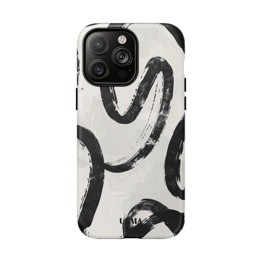 Abstract Black Brushstroke Tough Magnetic Phone Case — Protective Magnetic iPhone Cover