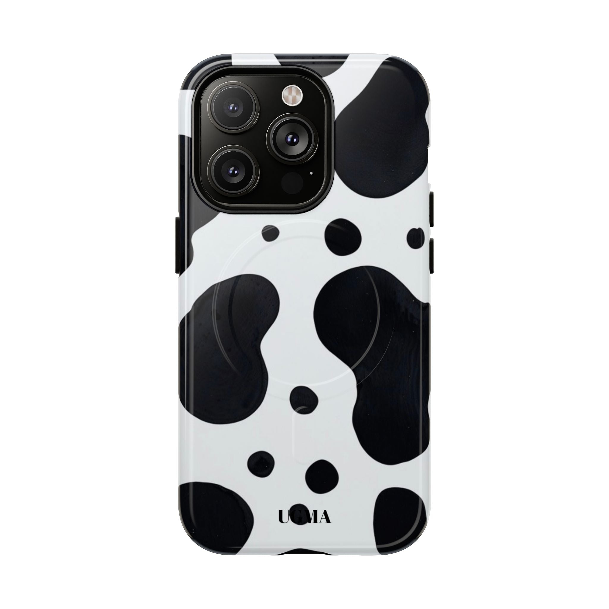 Cow Print Tough Magnetic Phone Case — Black & White Protective iPhone Cover