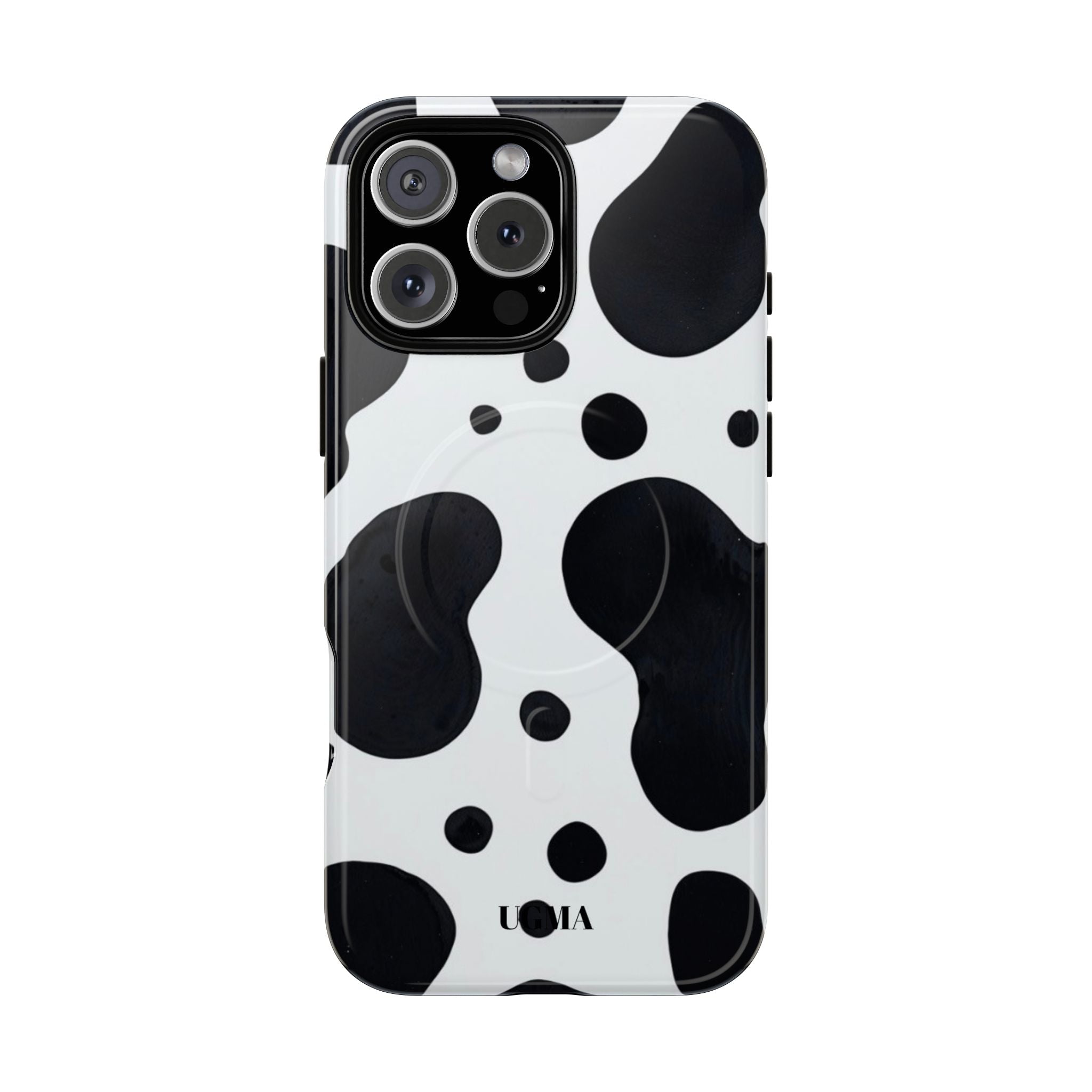 Cow Print Tough Magnetic Phone Case — Black & White Protective iPhone Cover