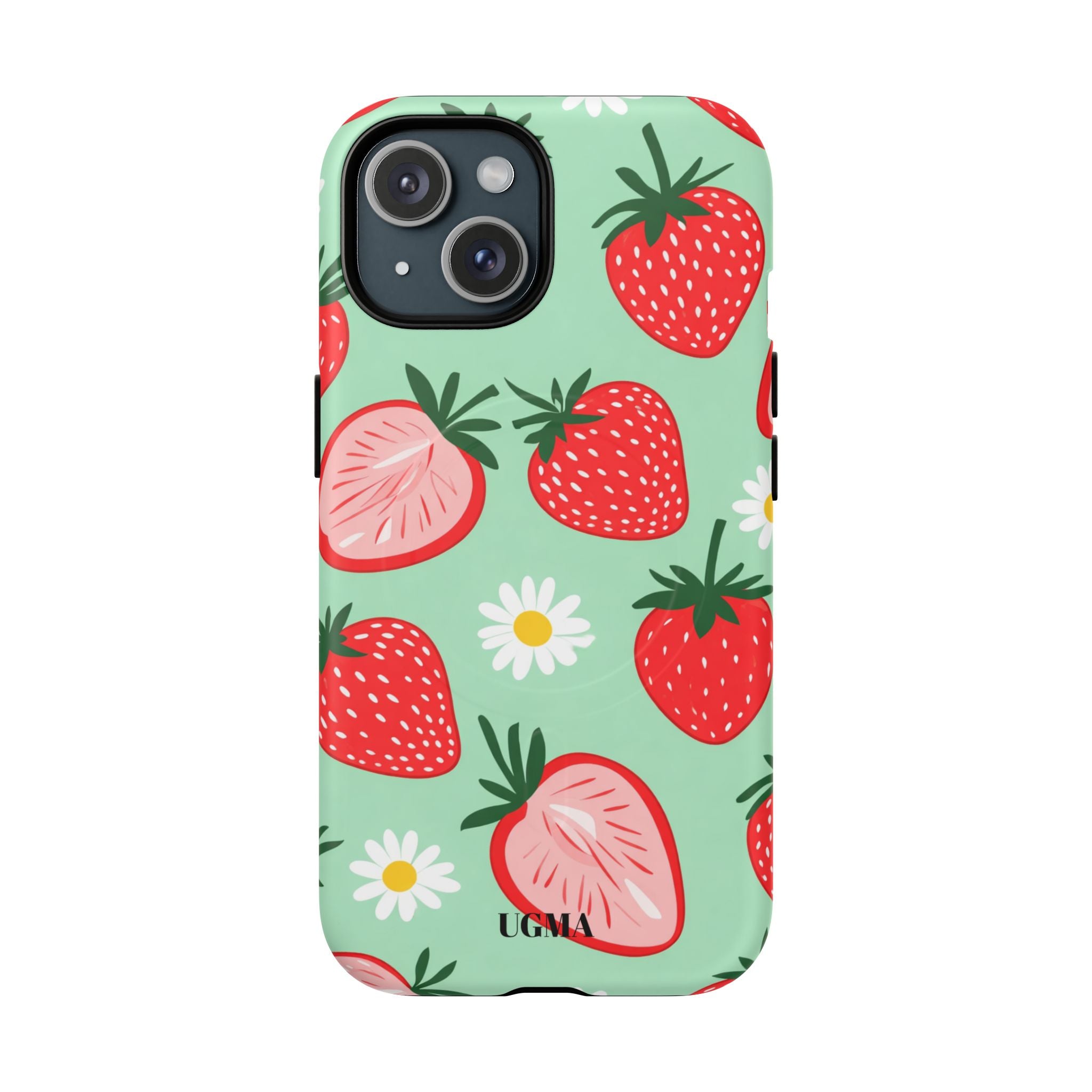 Strawberry Daisy Tough Magnetic Phone Case — Protective Floral iPhone Cover