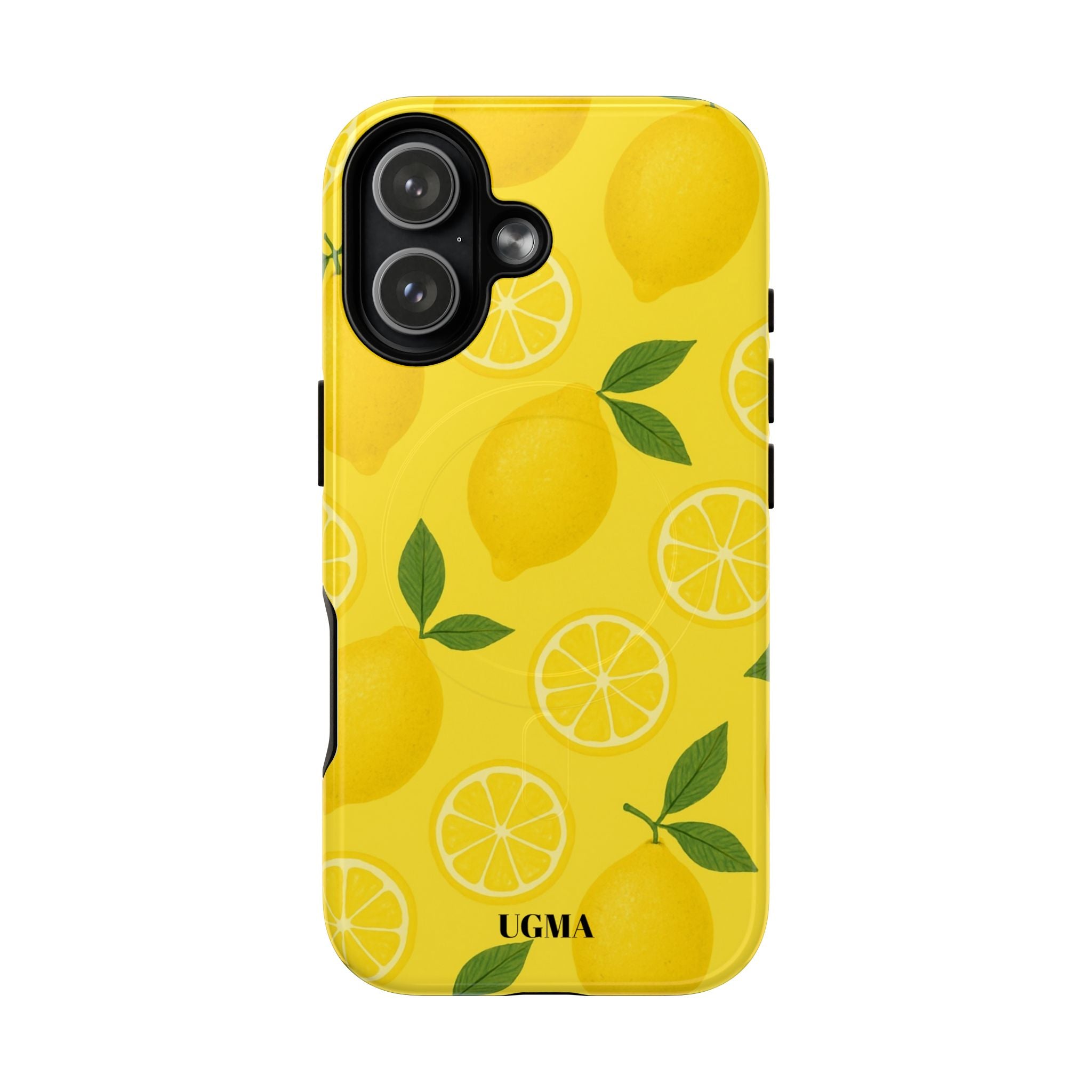 Lemon Pattern Tough Magnetic Phone Case — Bright Citrus Protective Cover