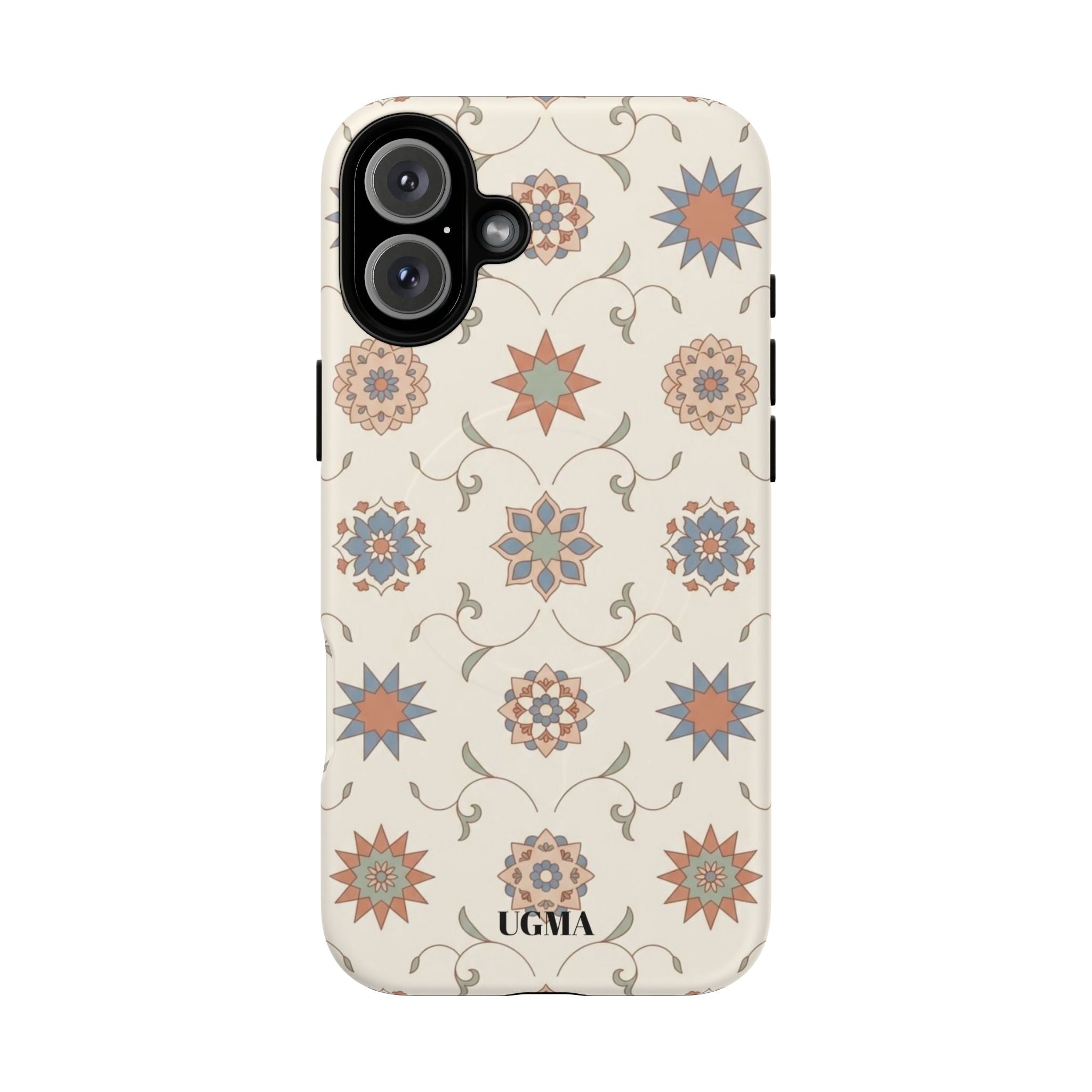 Floral Moroccan Tough Magnetic Phone Case — Boho Vintage Star Tile Design