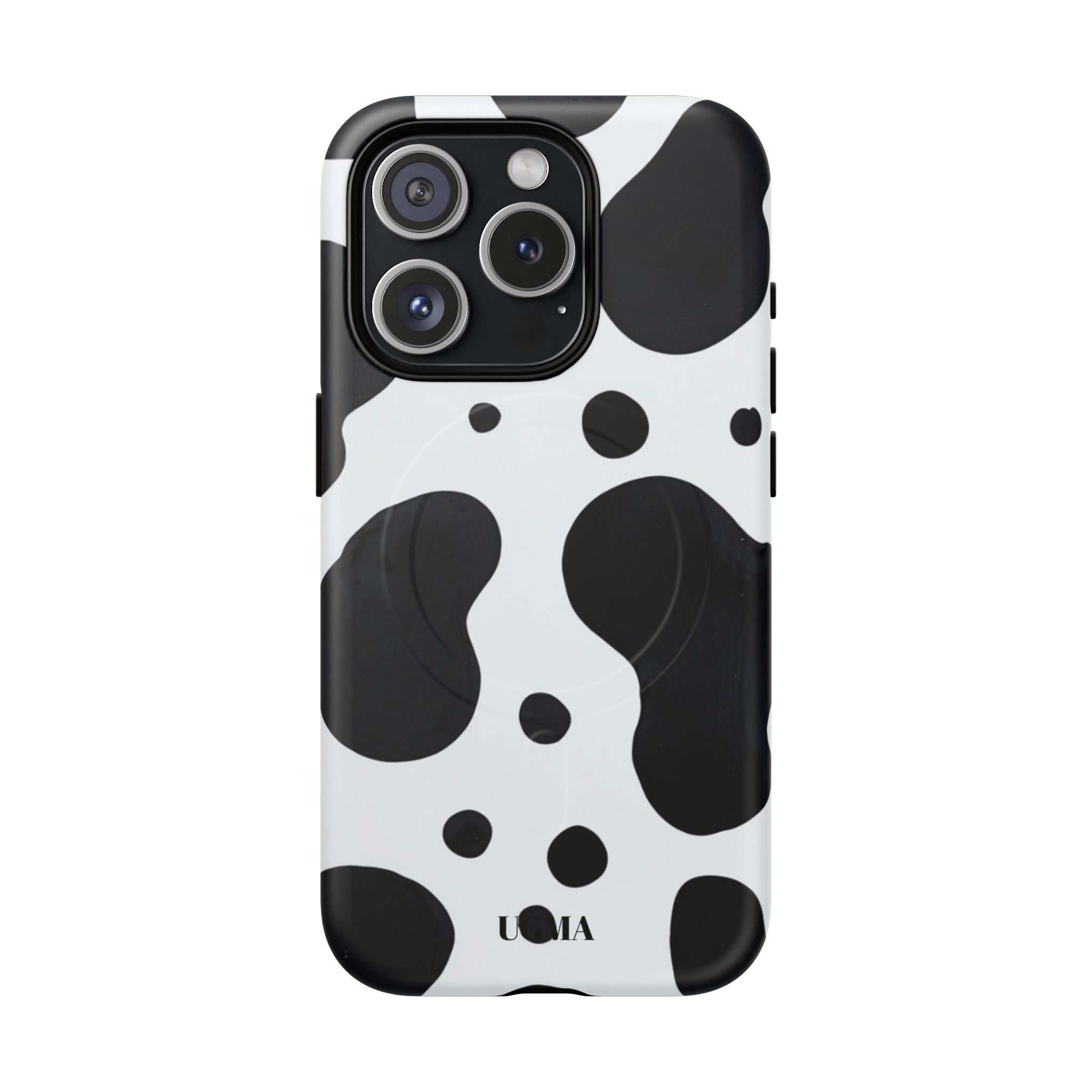 Cow Print Tough Magnetic Phone Case — Black & White Protective iPhone Cover