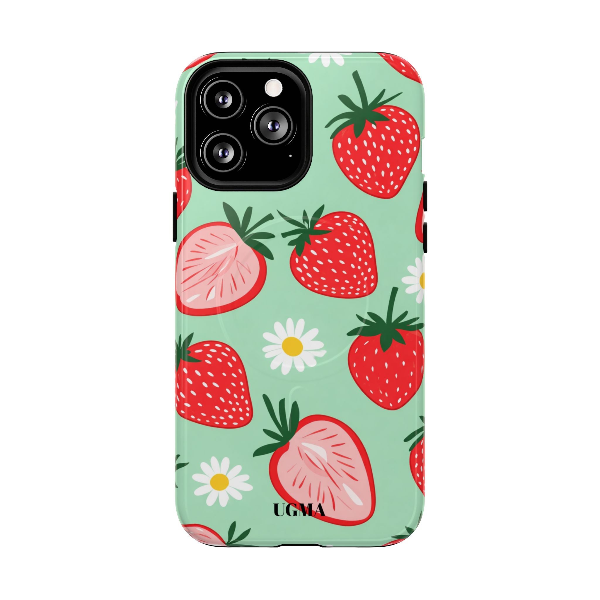 Strawberry Daisy Tough Magnetic Phone Case — Protective Floral iPhone Cover