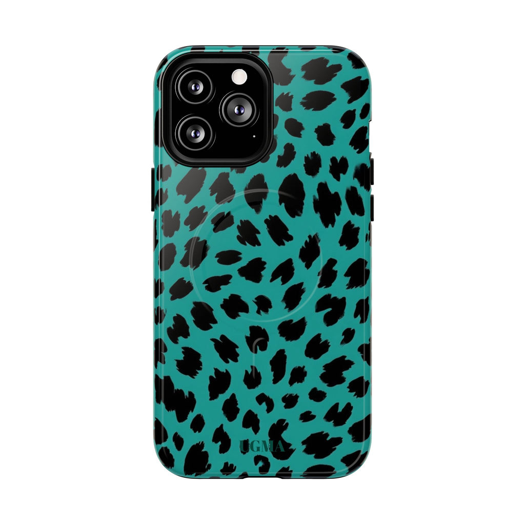 Teal Leopard Tough Magnetic Phone Case — Protective Magnetic iPhone Cover