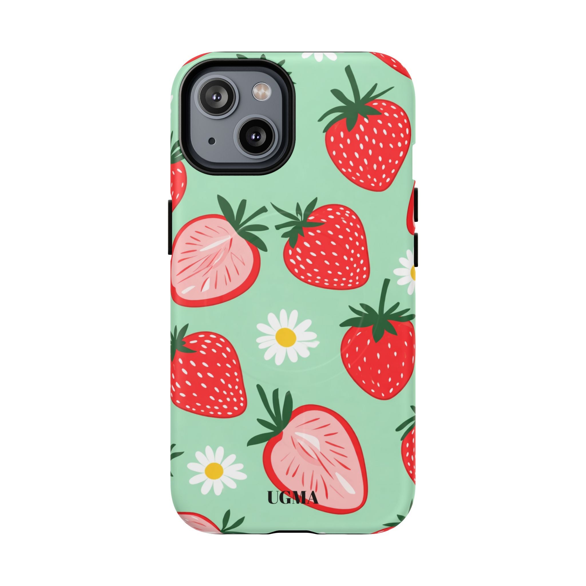 Strawberry Daisy Tough Magnetic Phone Case — Protective Floral iPhone Cover