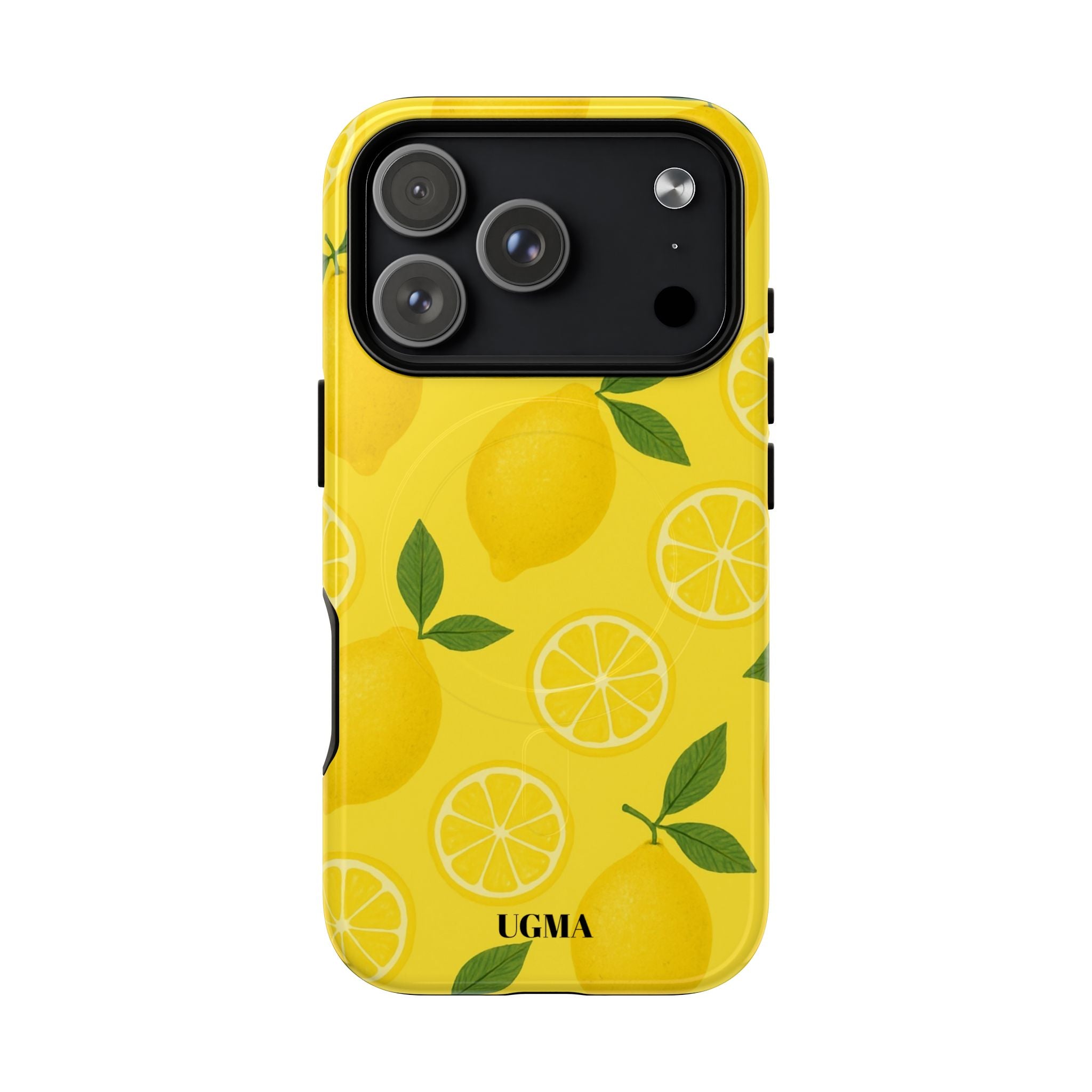 Lemon Pattern Tough Magnetic Phone Case — Bright Citrus Protective Cover