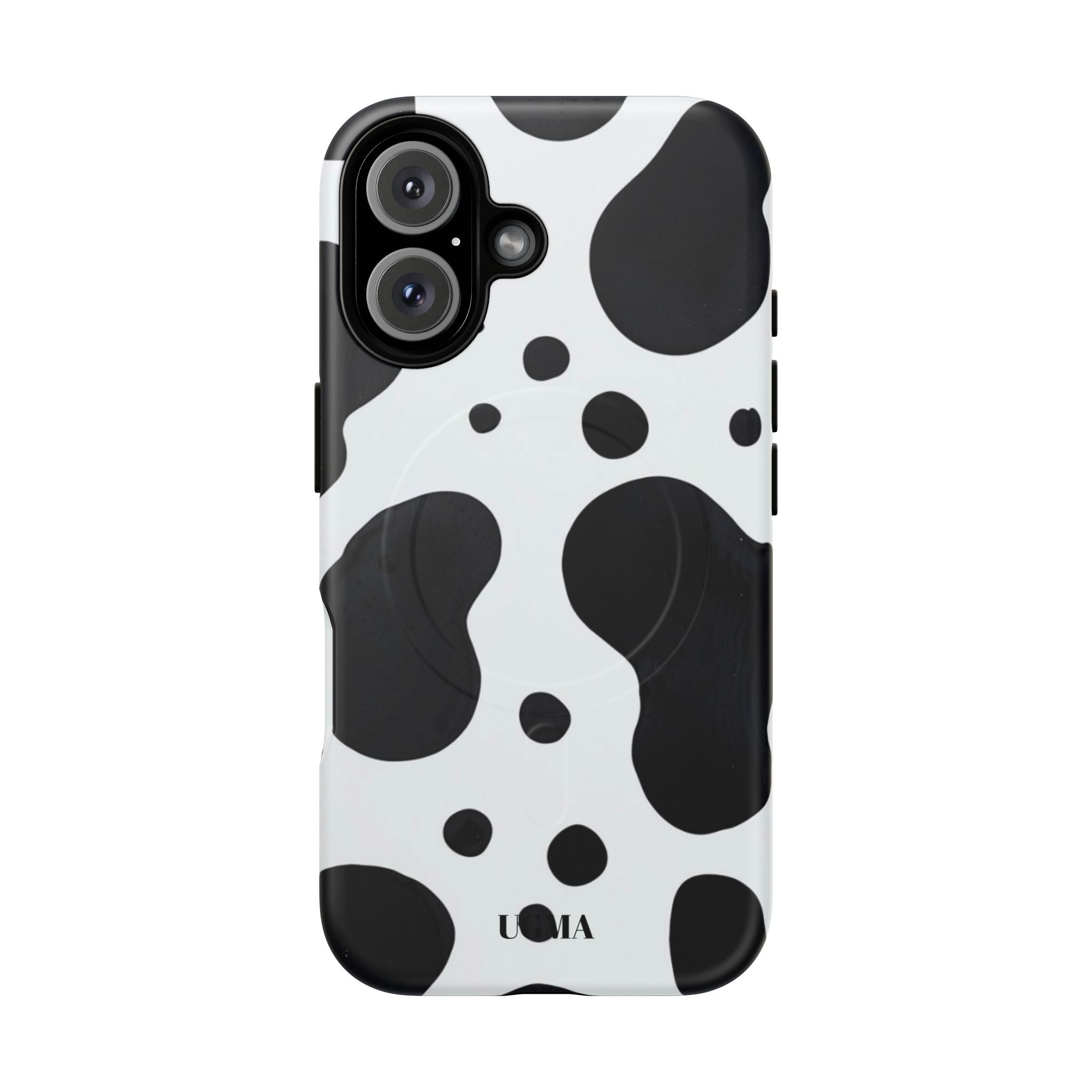 Cow Print Tough Magnetic Phone Case — Black & White Protective iPhone Cover