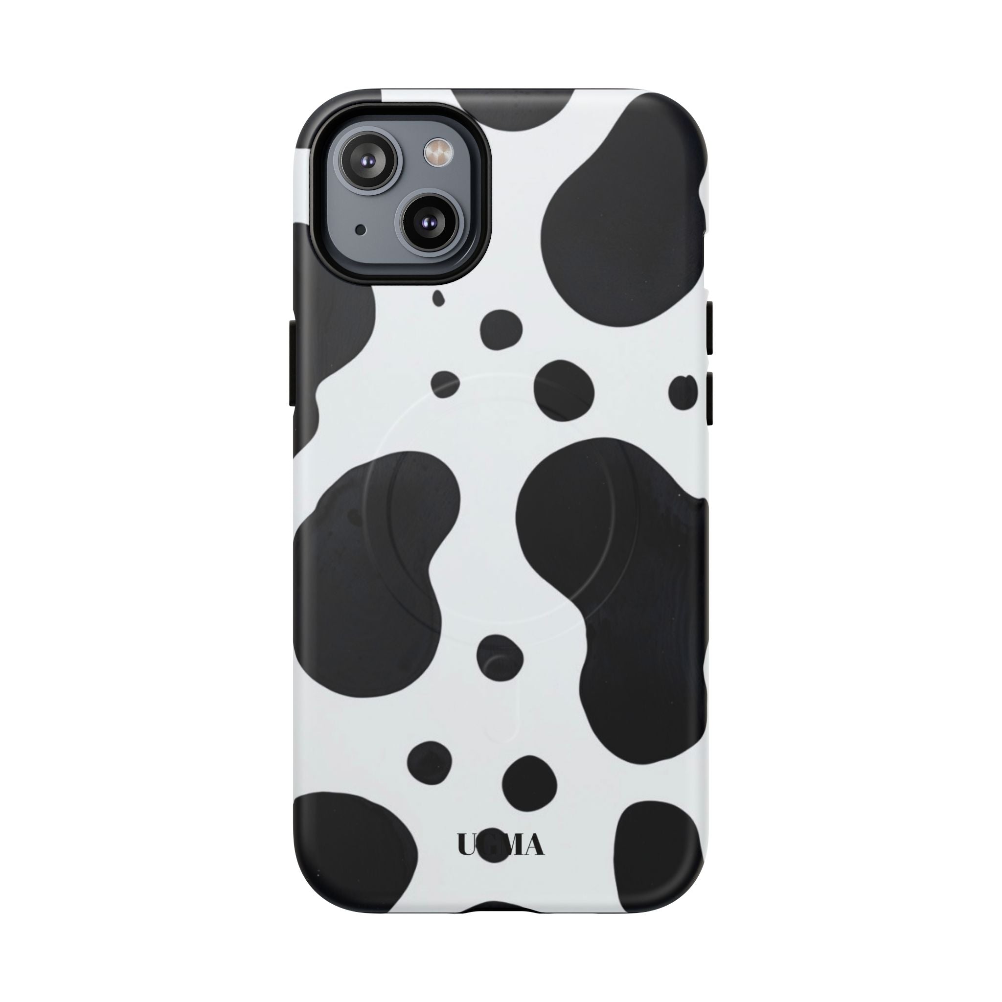 Cow Print Tough Magnetic Phone Case — Black & White Protective iPhone Cover