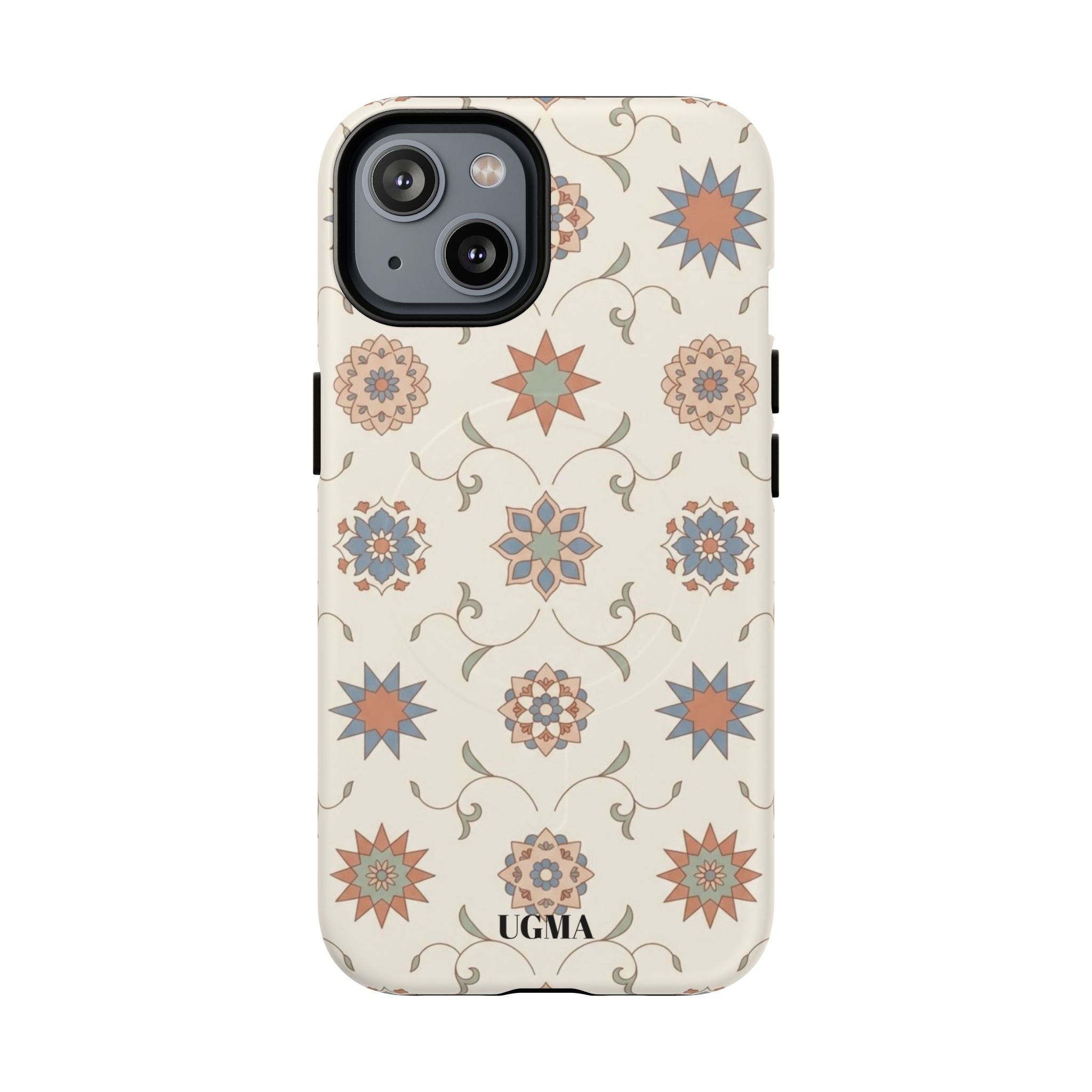 Floral Moroccan Tough Magnetic Phone Case — Boho Vintage Star Tile Design