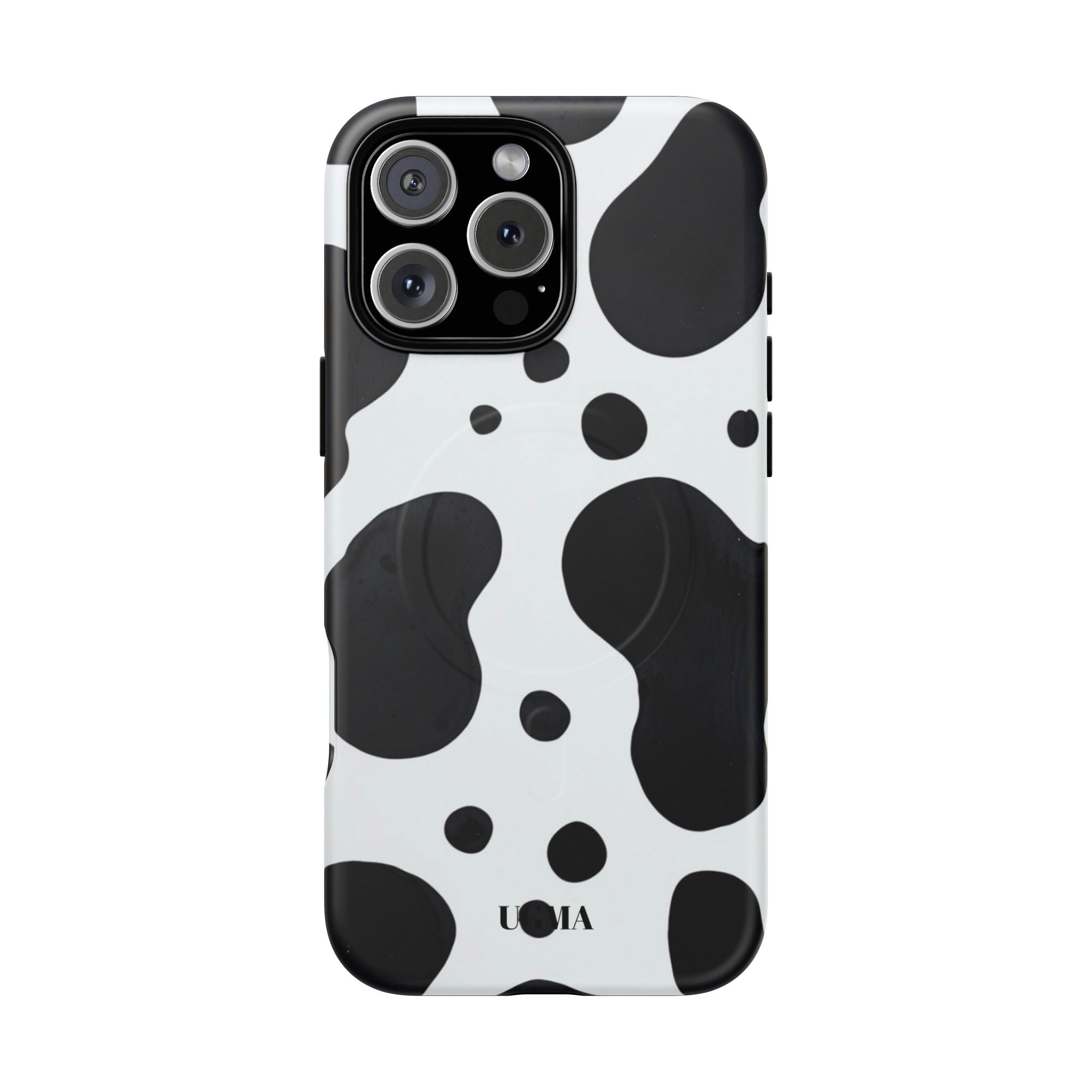 Cow Print Tough Magnetic Phone Case — Black & White Protective iPhone Cover