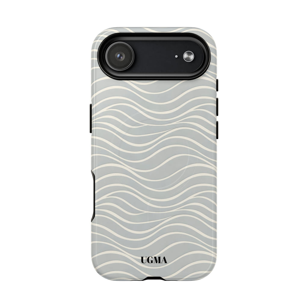Magnetic Tough Phone Case — Neutral Wave Pattern, Protective Magnet Mount Compatible