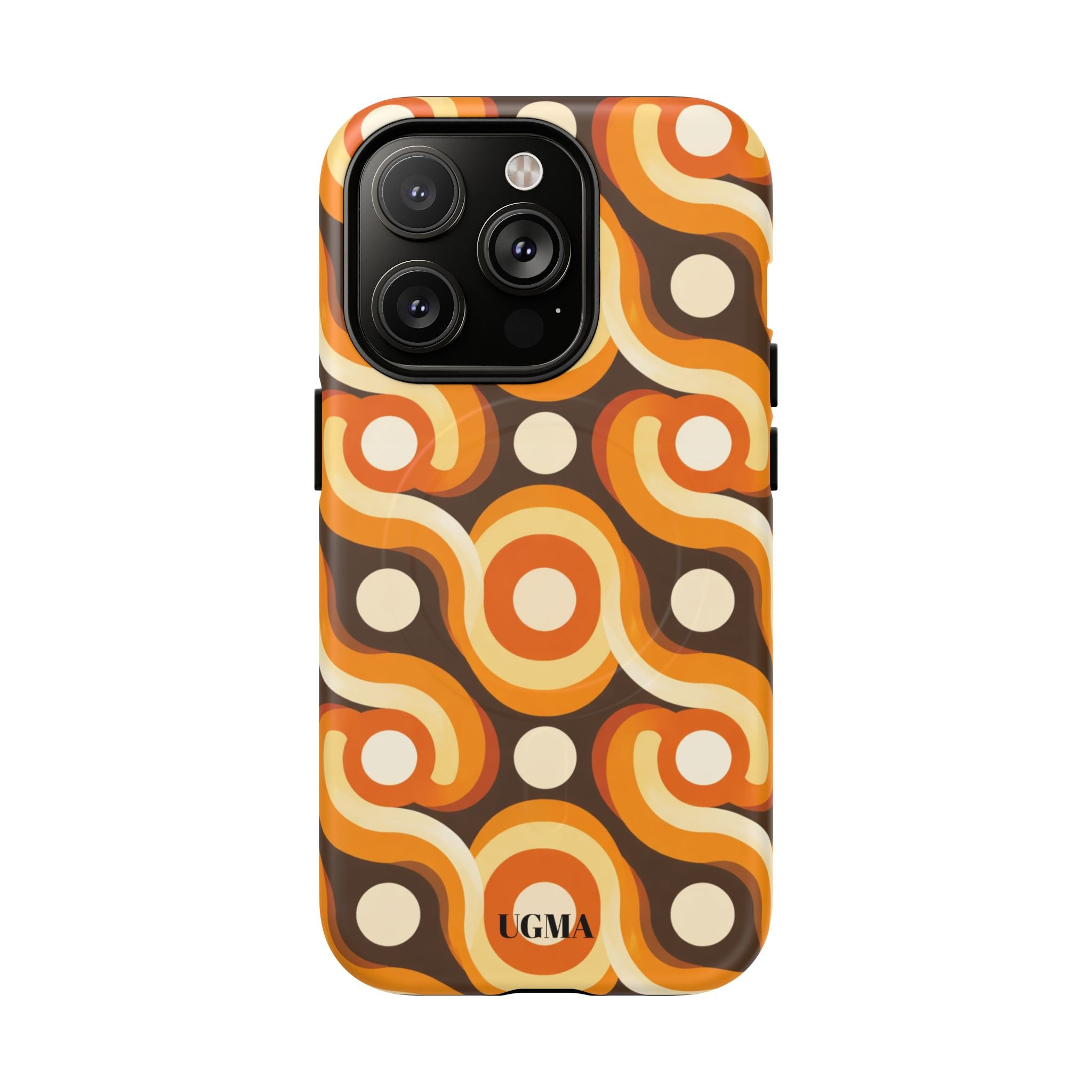 Retro Orange Swirl Phone Case — Tough Magnetic Protective Case