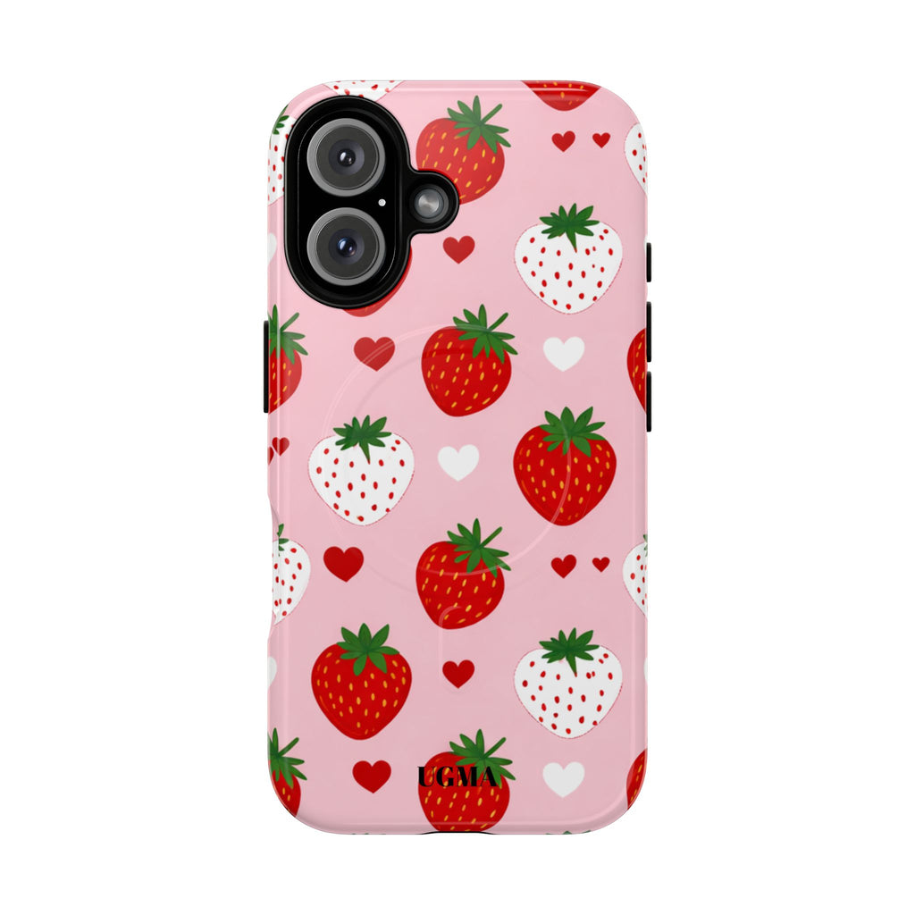 Strawberry Hearts Magnetic Phone Case Tough Magnetic Protective Case