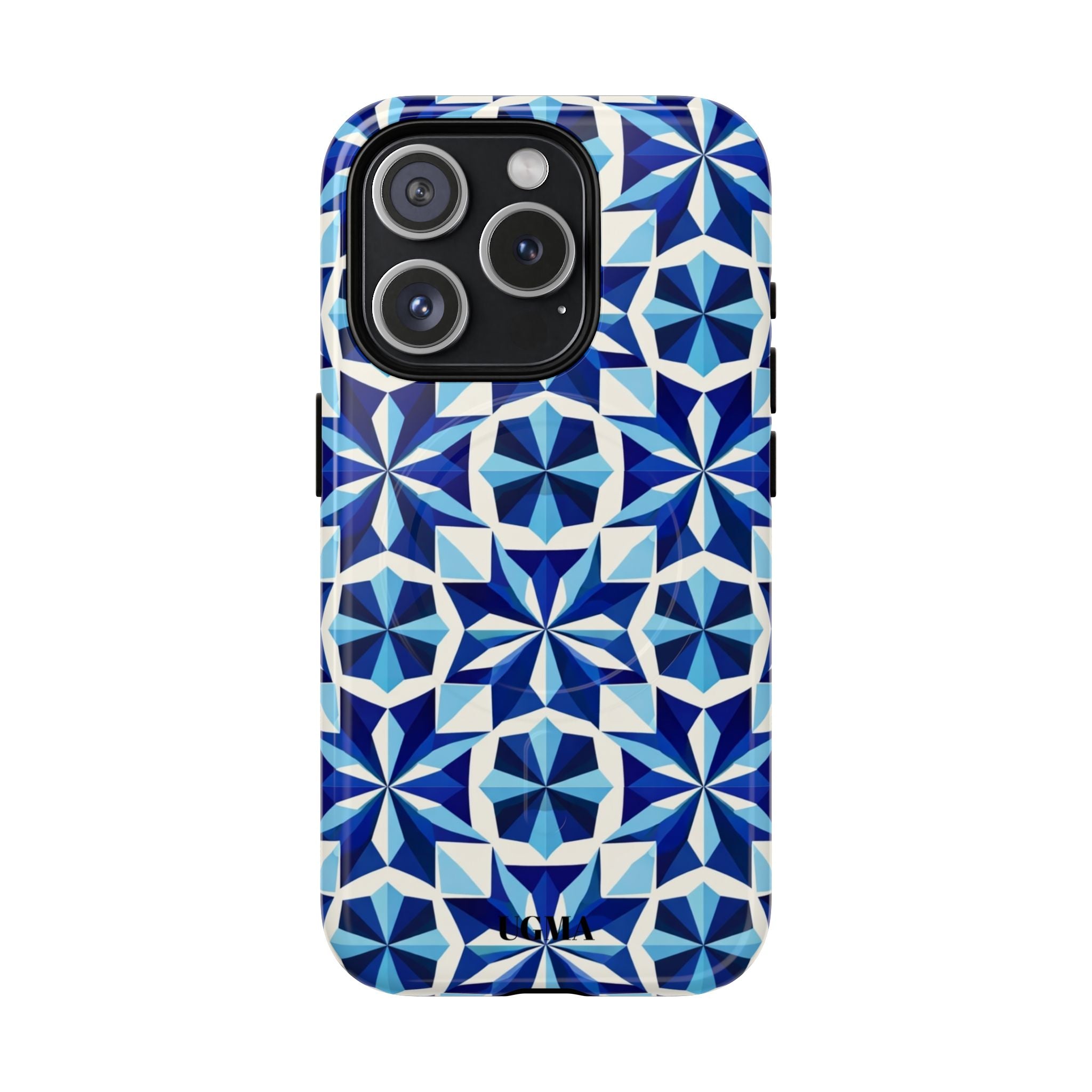 Blue Geometric Mosaic Tough Magnetic Phone Case