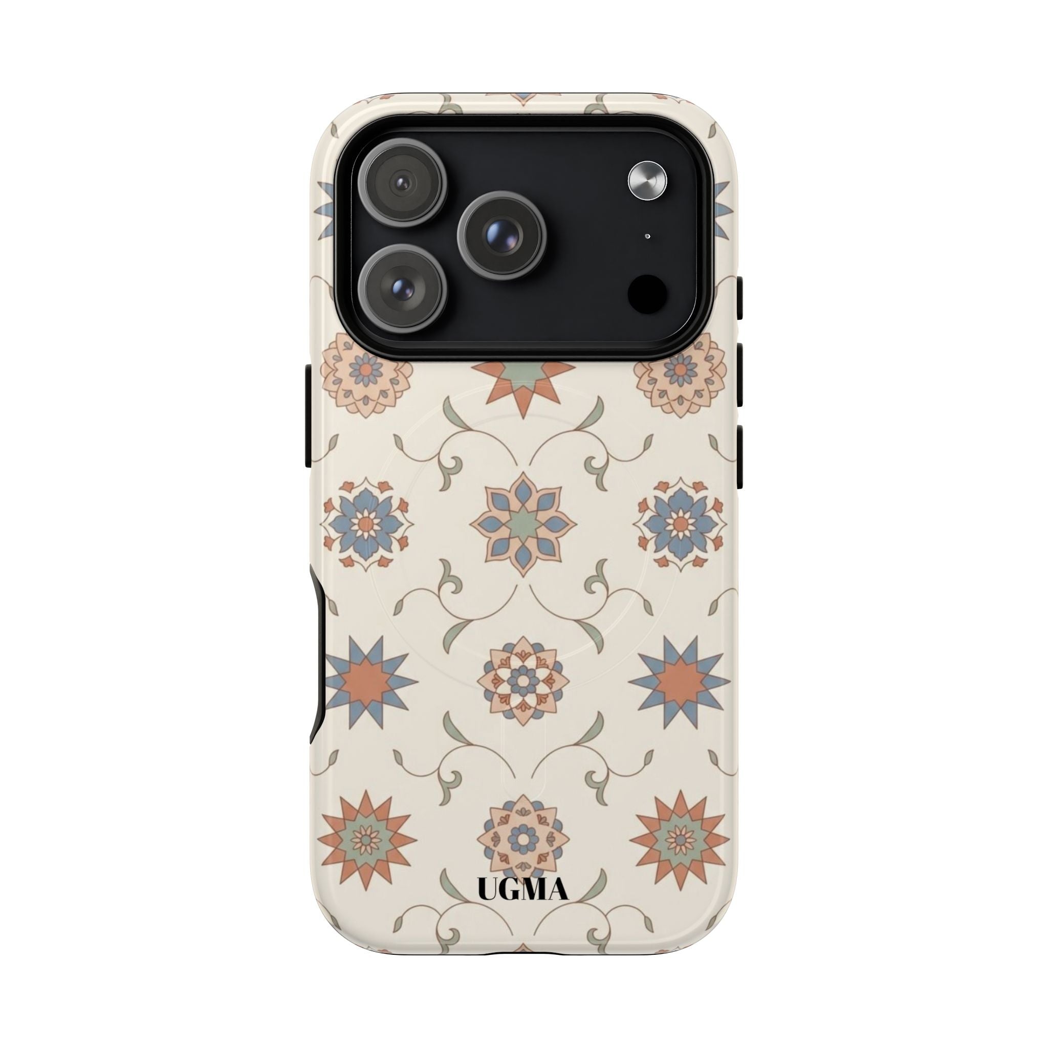 Floral Moroccan Tough Magnetic Phone Case — Boho Vintage Star Tile Design