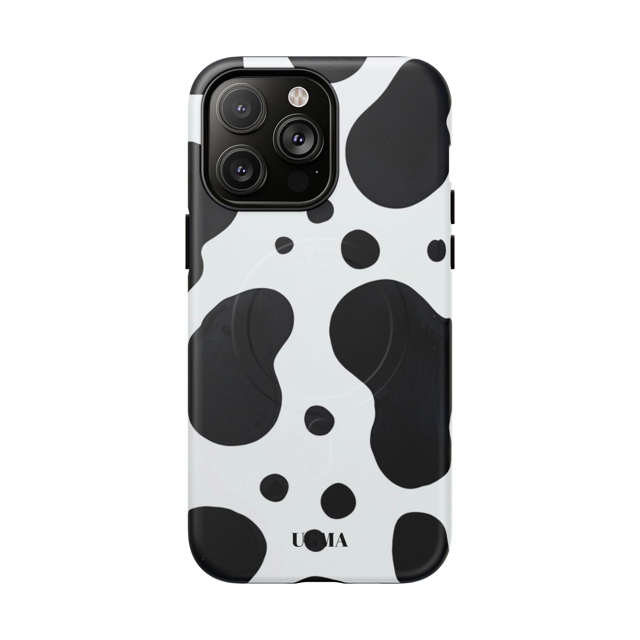 Cow Print Tough Magnetic Phone Case — Black & White Protective iPhone Cover