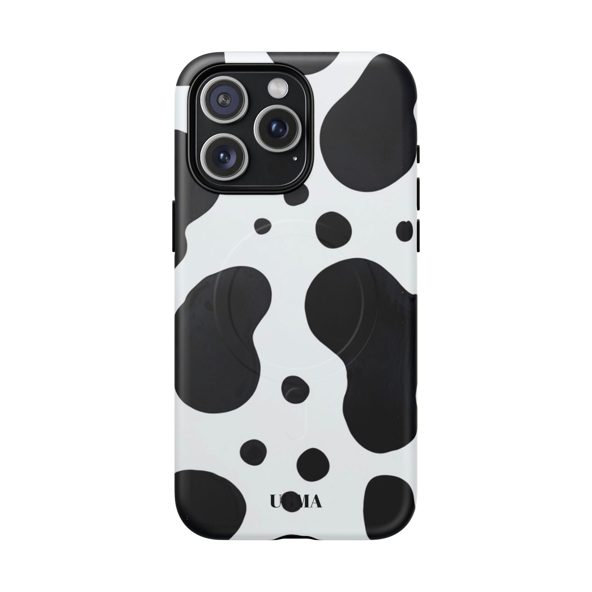 Cow Print Tough Magnetic Phone Case — Black & White Protective iPhone Cover