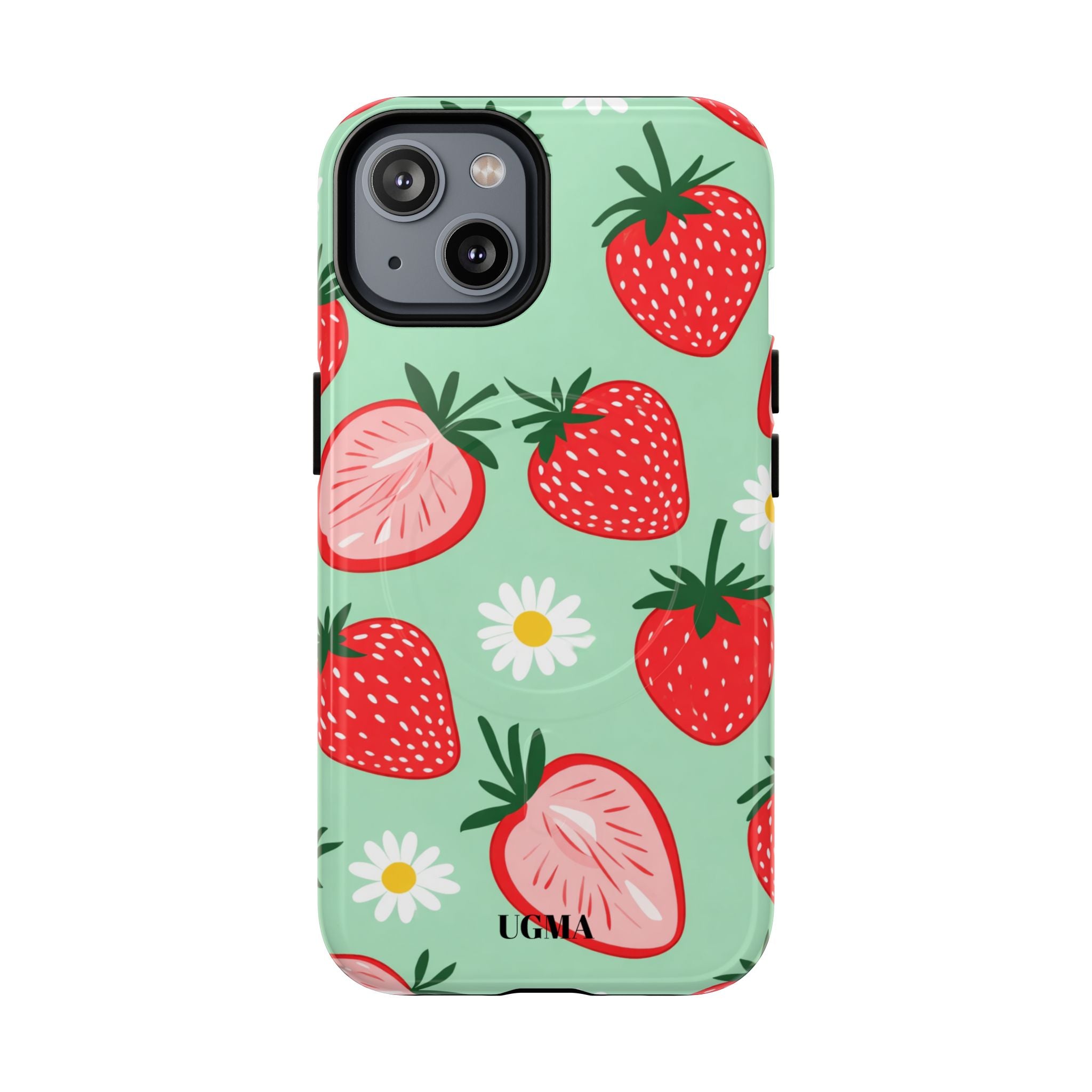 Strawberry Daisy Tough Magnetic Phone Case — Protective Floral iPhone Cover