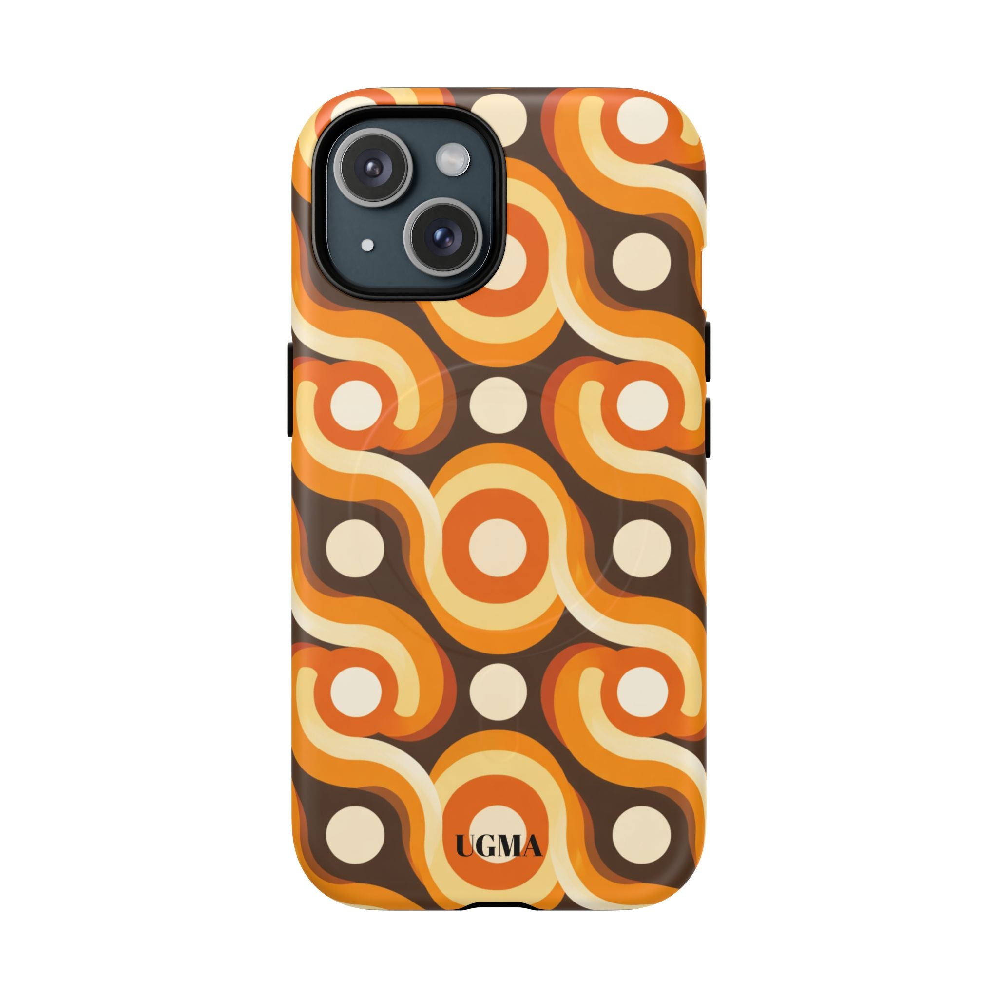 Retro Orange Swirl Phone Case — Tough Magnetic Protective Case