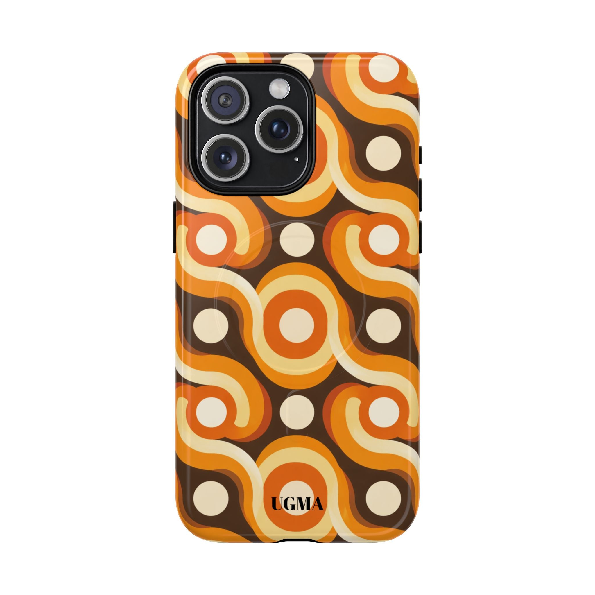 Retro Orange Swirl Phone Case — Tough Magnetic Protective Case