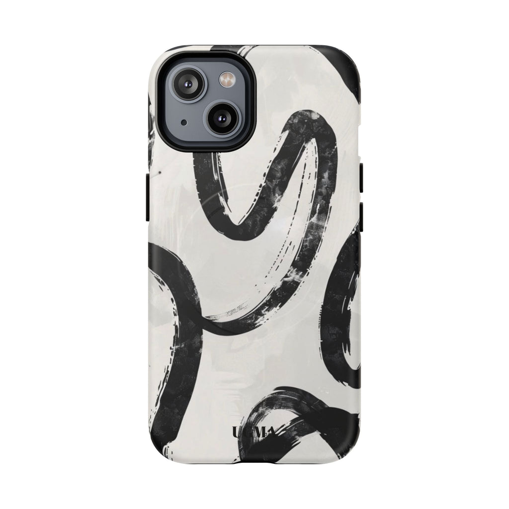 Abstract Black Brushstroke Tough Magnetic Phone Case — Protective Magnetic iPhone Cover