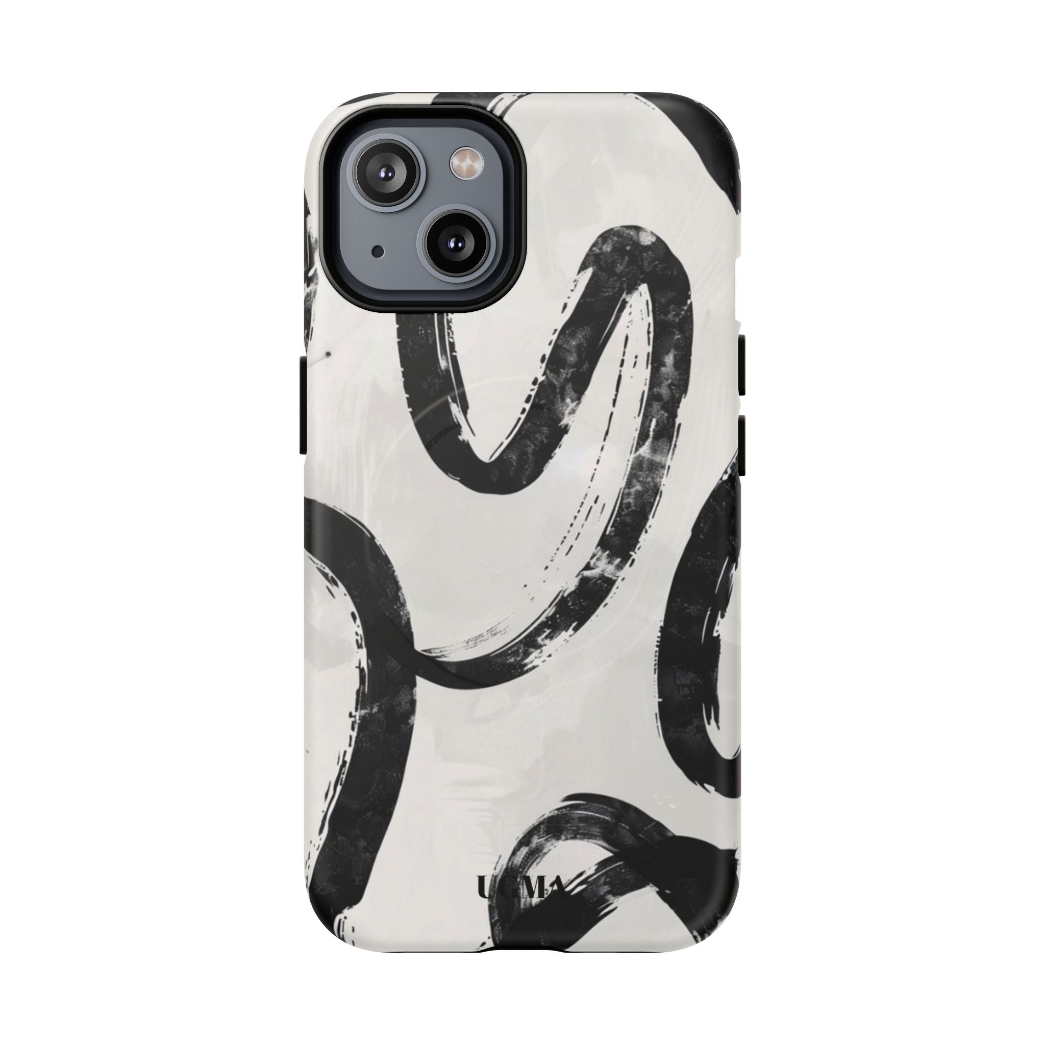 Abstract Black Brushstroke Tough Magnetic Phone Case — Protective Magnetic iPhone Cover