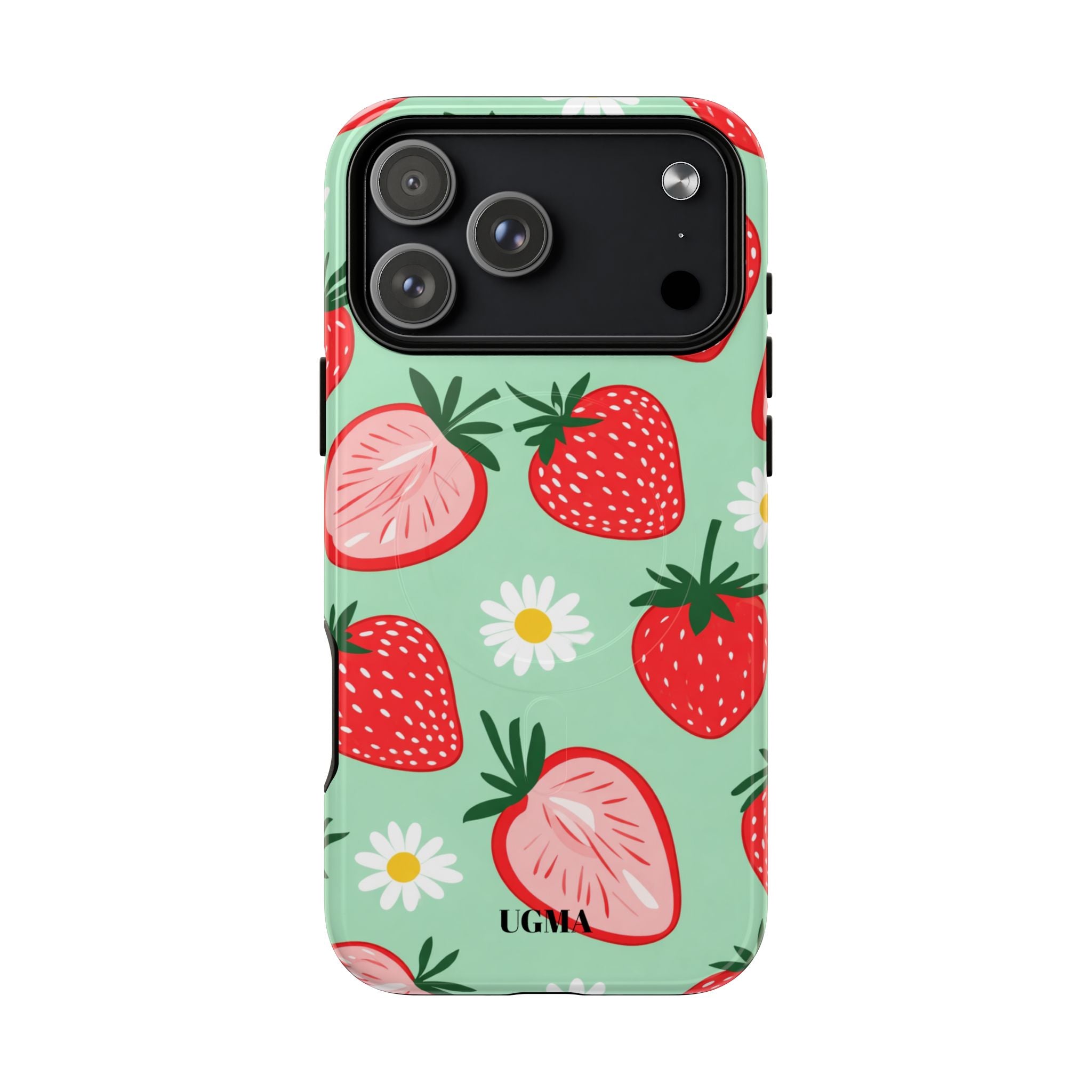 Strawberry Daisy Tough Magnetic Phone Case — Protective Floral iPhone Cover