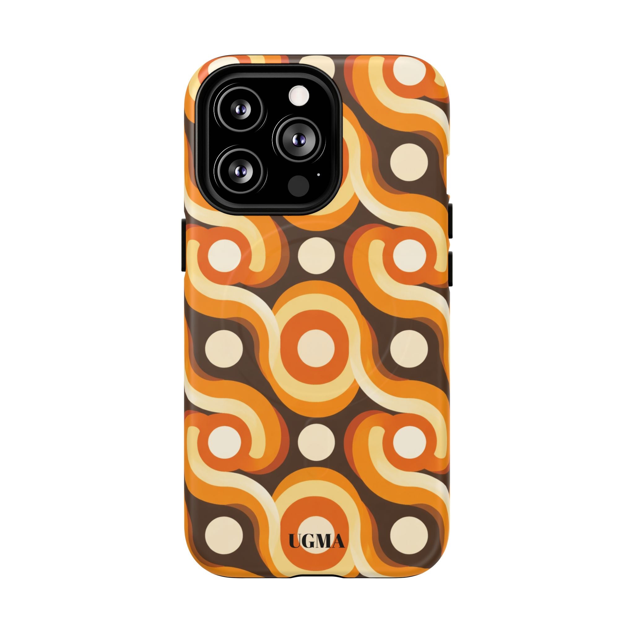 Retro Orange Swirl Phone Case — Tough Magnetic Protective Case