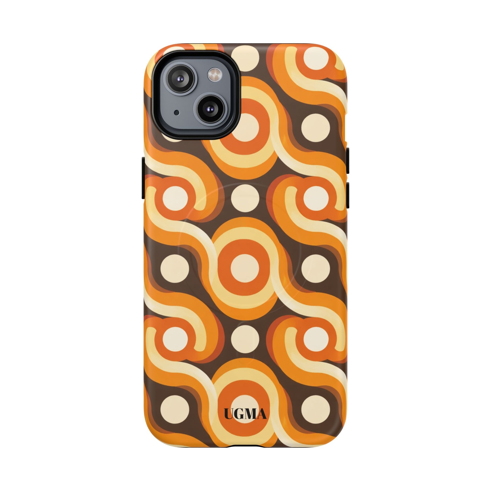 Retro Orange Swirl Phone Case — Tough Magnetic Protective Case