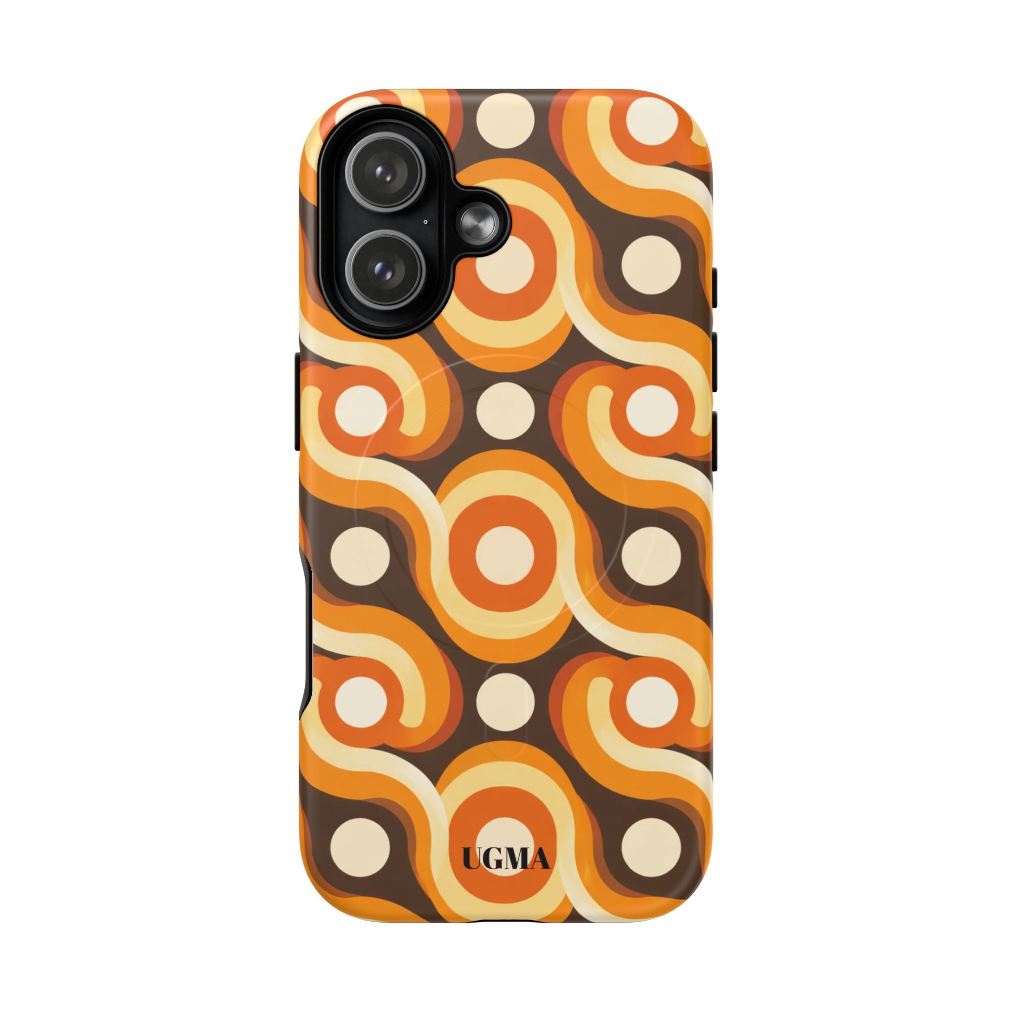 Retro Orange Swirl Phone Case — Tough Magnetic Protective Case