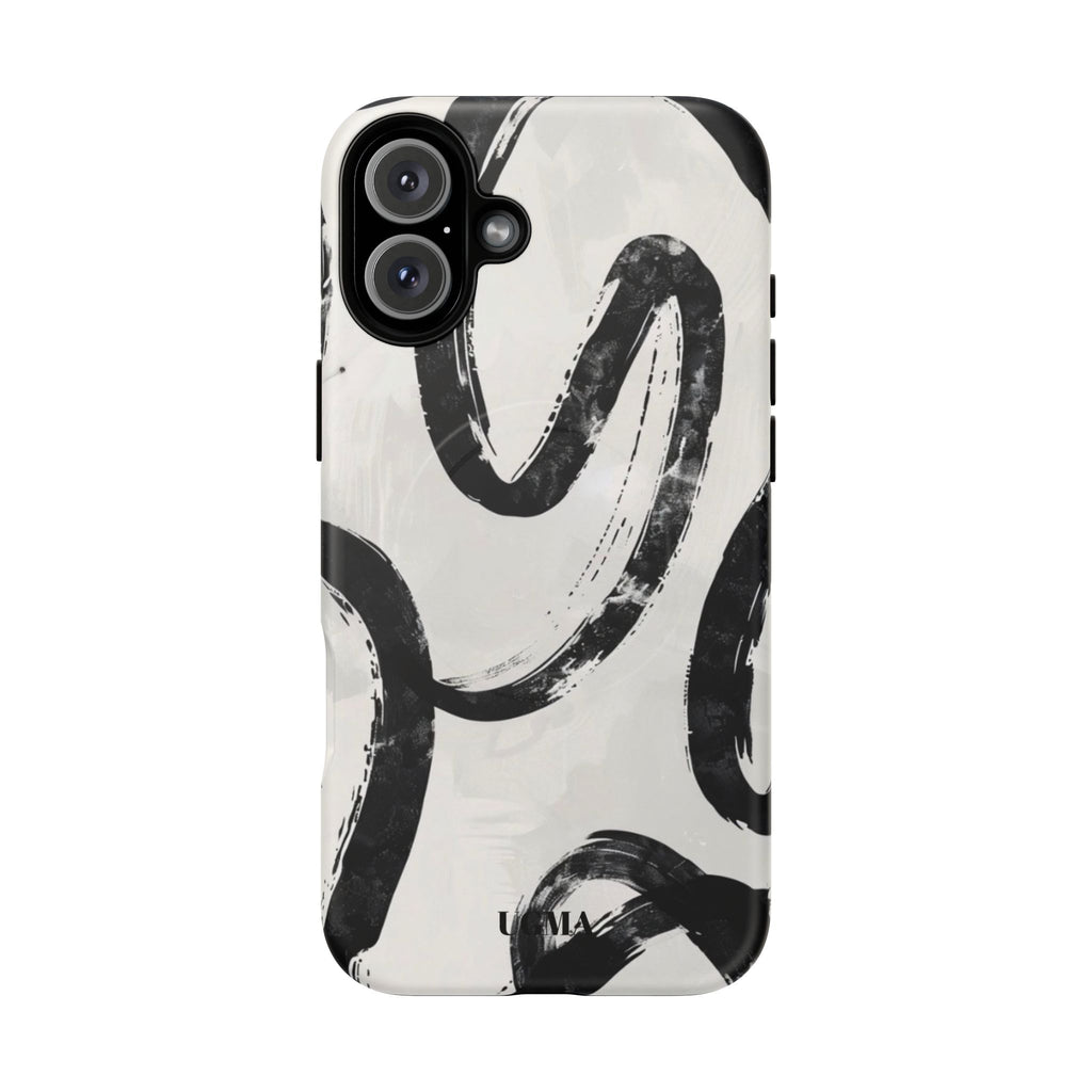 Abstract Black Brushstroke Tough Magnetic Phone Case — Protective Magnetic iPhone Cover