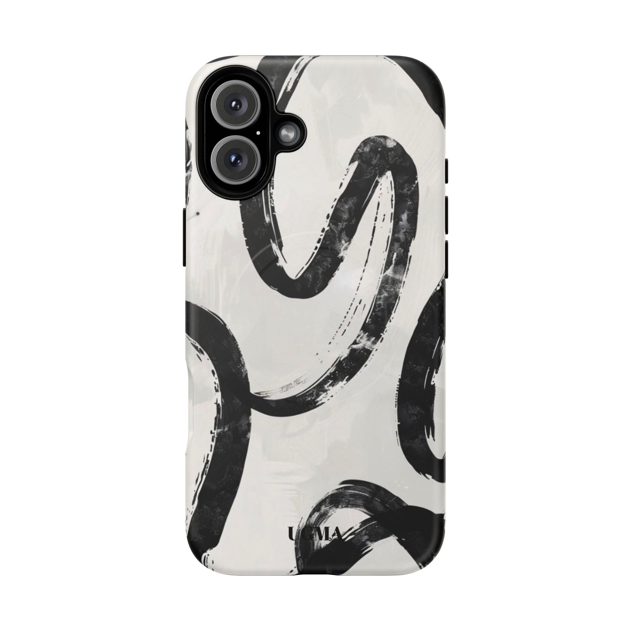 Abstract Black Brushstroke Tough Magnetic Phone Case — Protective Magnetic iPhone Cover