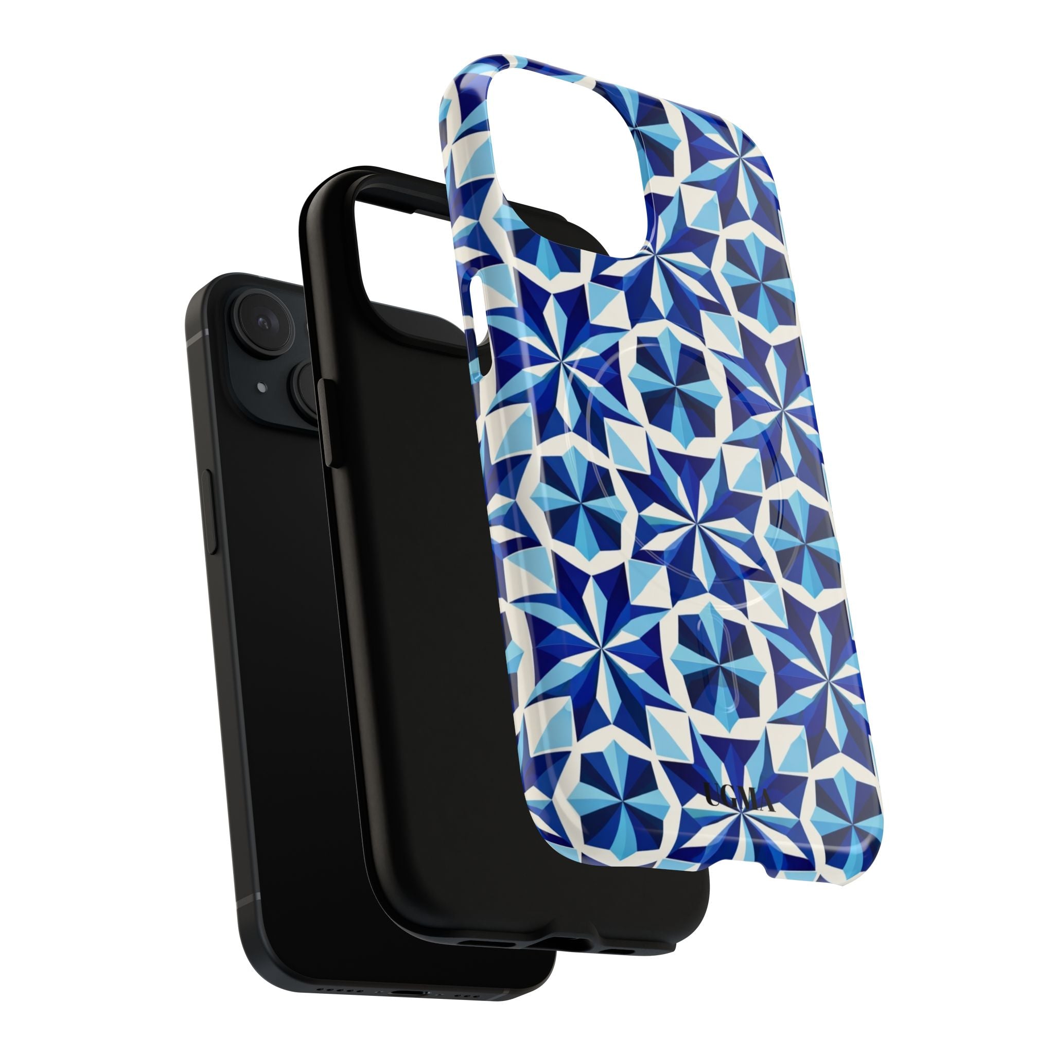 Blue Geometric Mosaic Tough Magnetic Phone Case