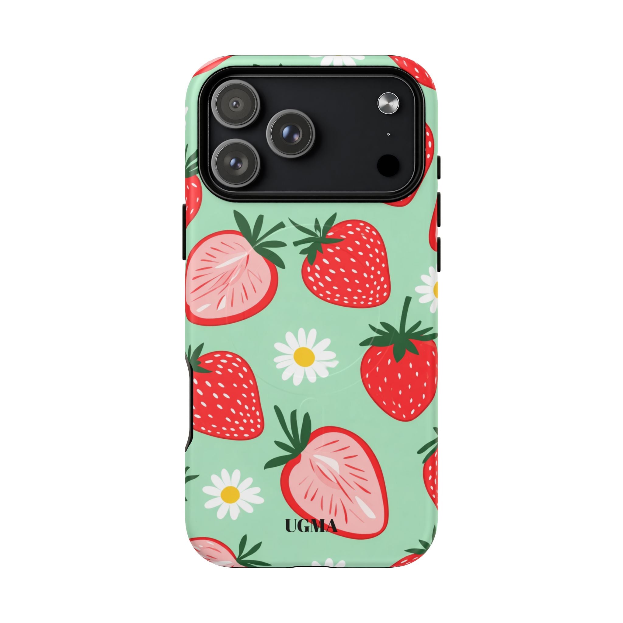 Strawberry Daisy Tough Magnetic Phone Case — Protective Floral iPhone Cover