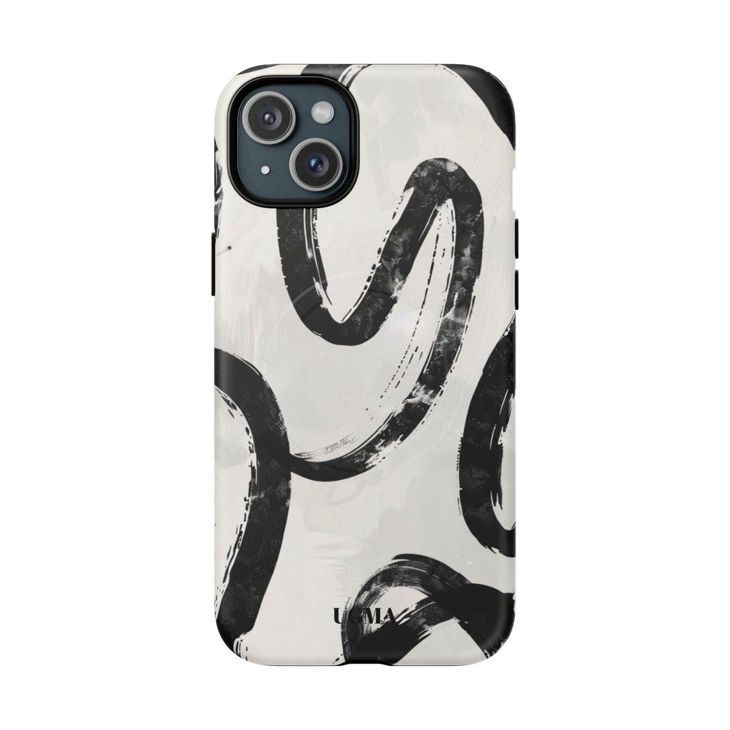 Abstract Black Brushstroke Tough Magnetic Phone Case — Protective Magnetic iPhone Cover