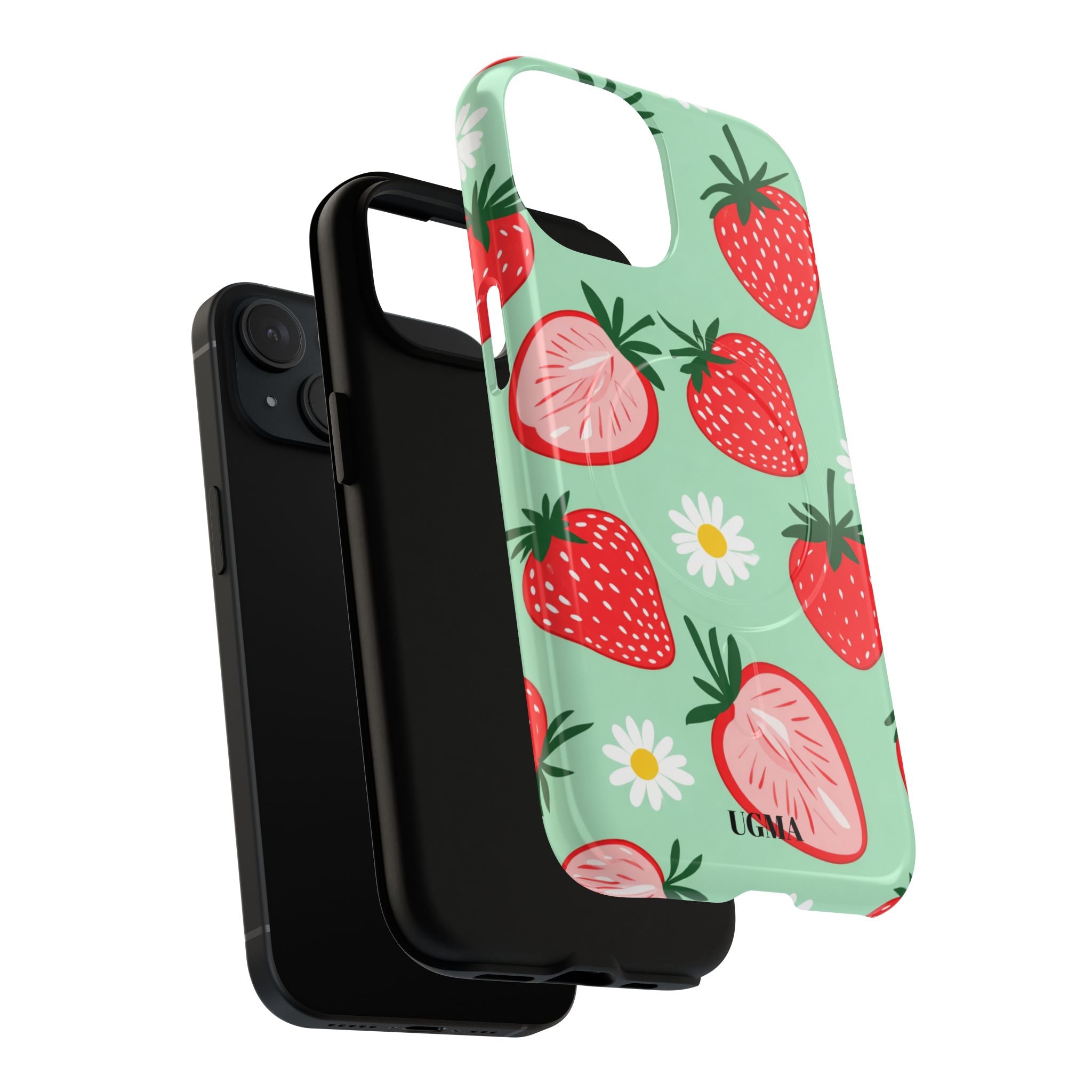 Strawberry Daisy Tough Magnetic Phone Case — Protective Floral iPhone Cover