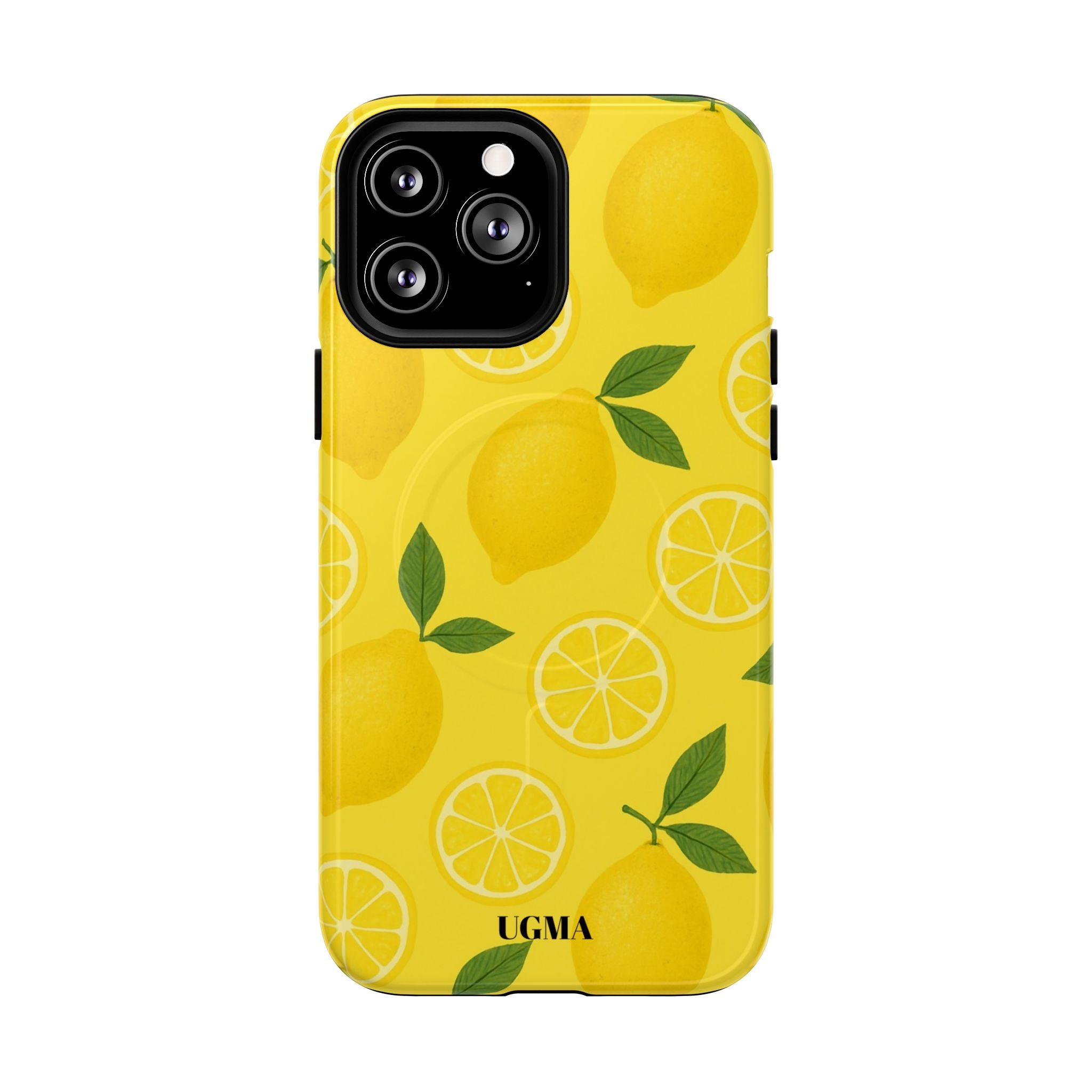 Lemon Pattern Tough Magnetic Phone Case — Bright Citrus Protective Cover