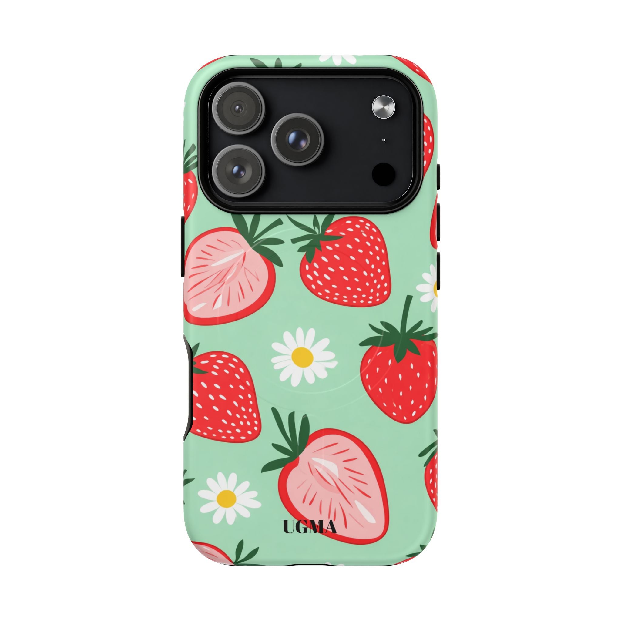 Strawberry Daisy Tough Magnetic Phone Case — Protective Floral iPhone Cover