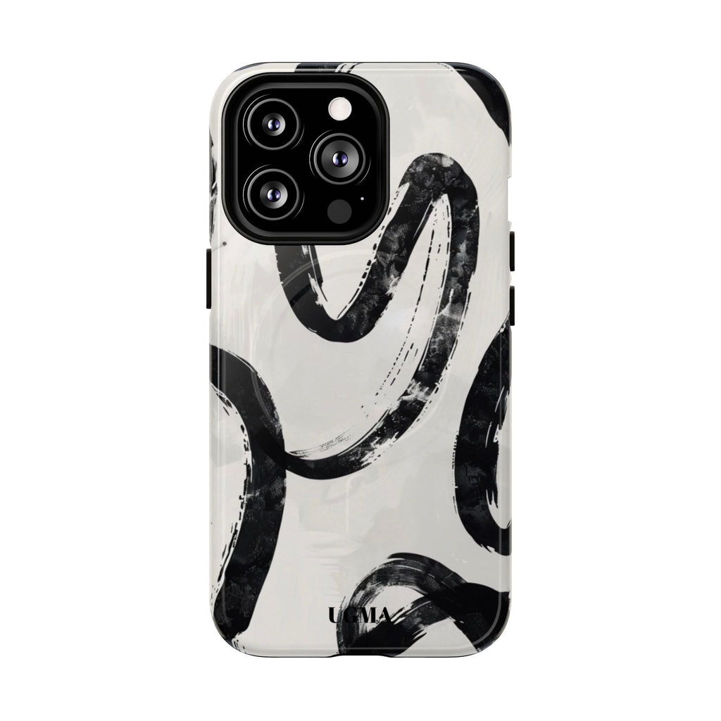 Abstract Black Brushstroke Tough Magnetic Phone Case — Protective Magnetic iPhone Cover