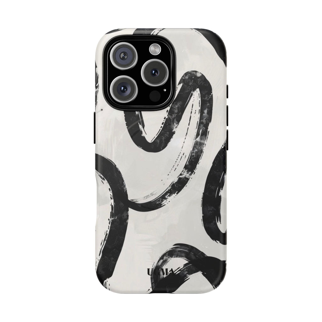 Abstract Black Brushstroke Tough Magnetic Phone Case — Protective Magnetic iPhone Cover