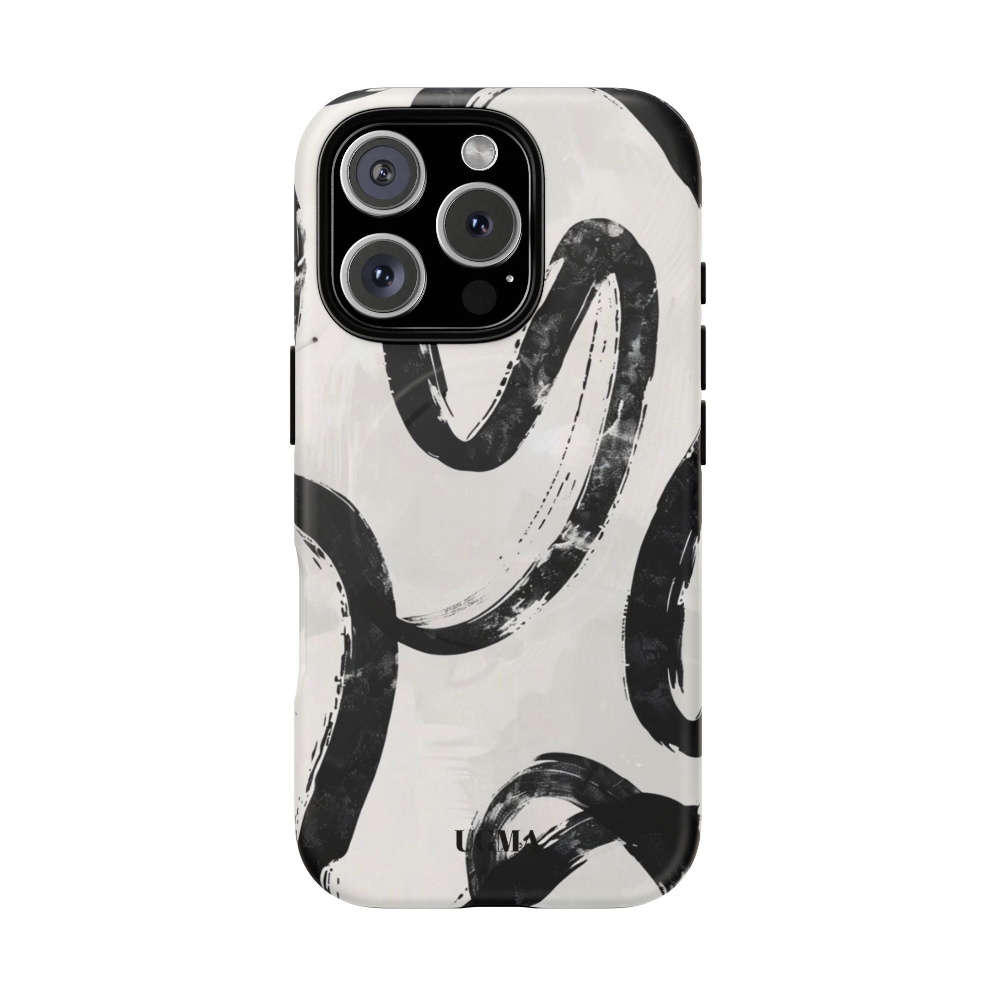 Abstract Black Brushstroke Tough Magnetic Phone Case — Protective Magnetic iPhone Cover