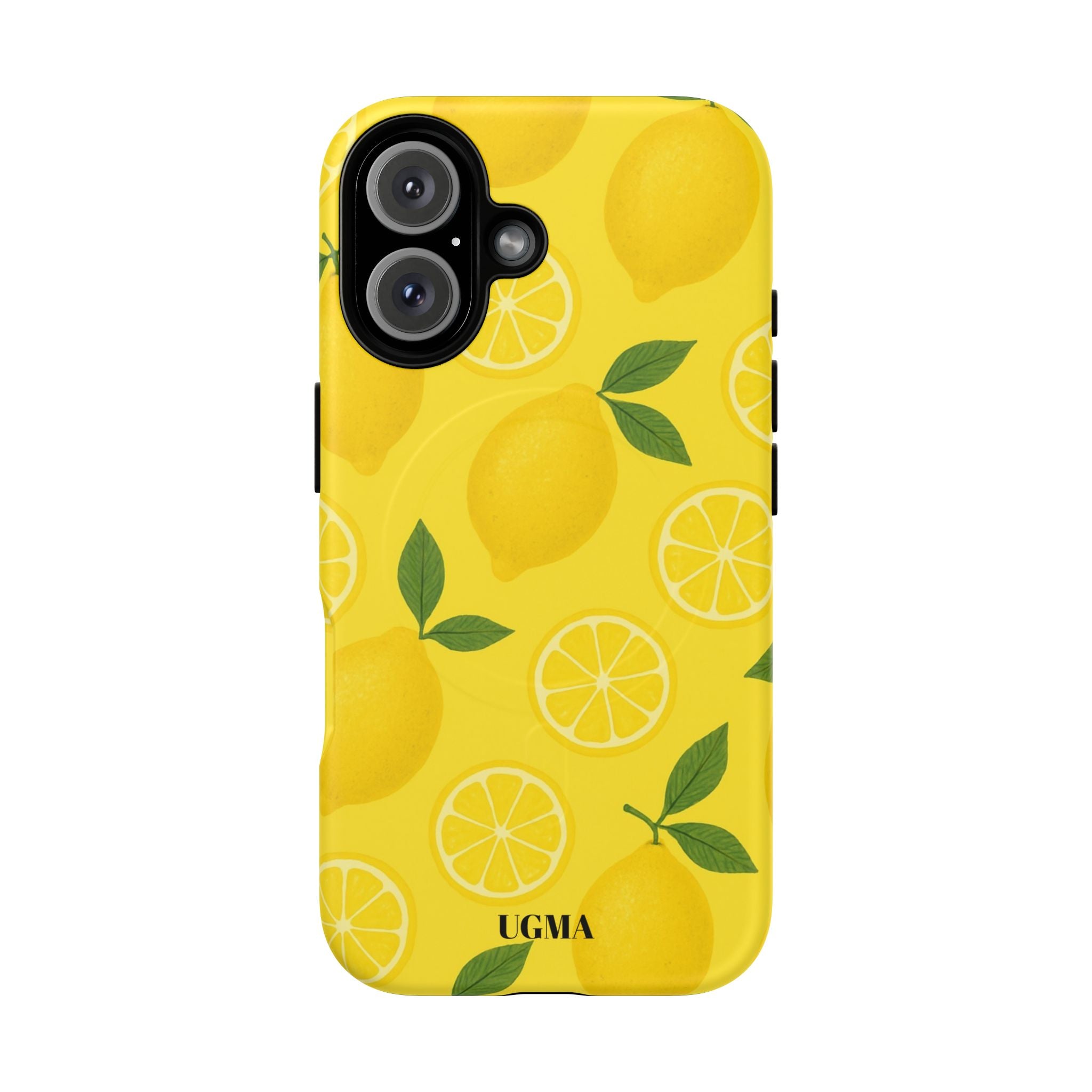 Lemon Pattern Tough Magnetic Phone Case — Bright Citrus Protective Cover