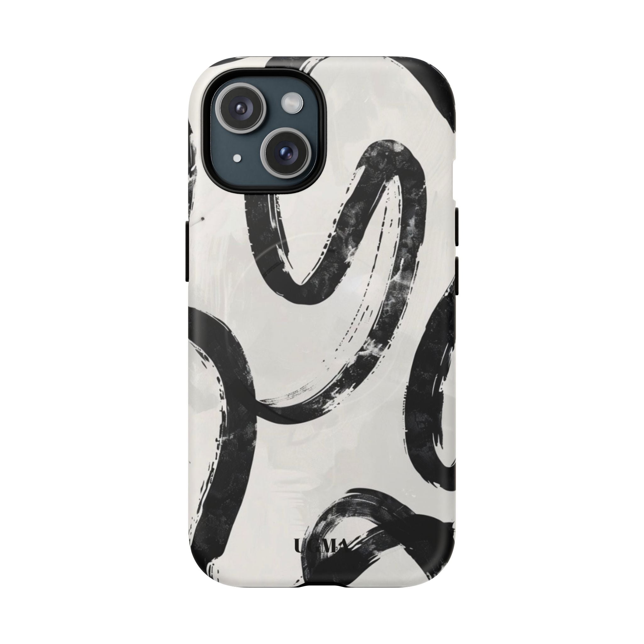 Abstract Black Brushstroke Tough Magnetic Phone Case — Protective Magnetic iPhone Cover
